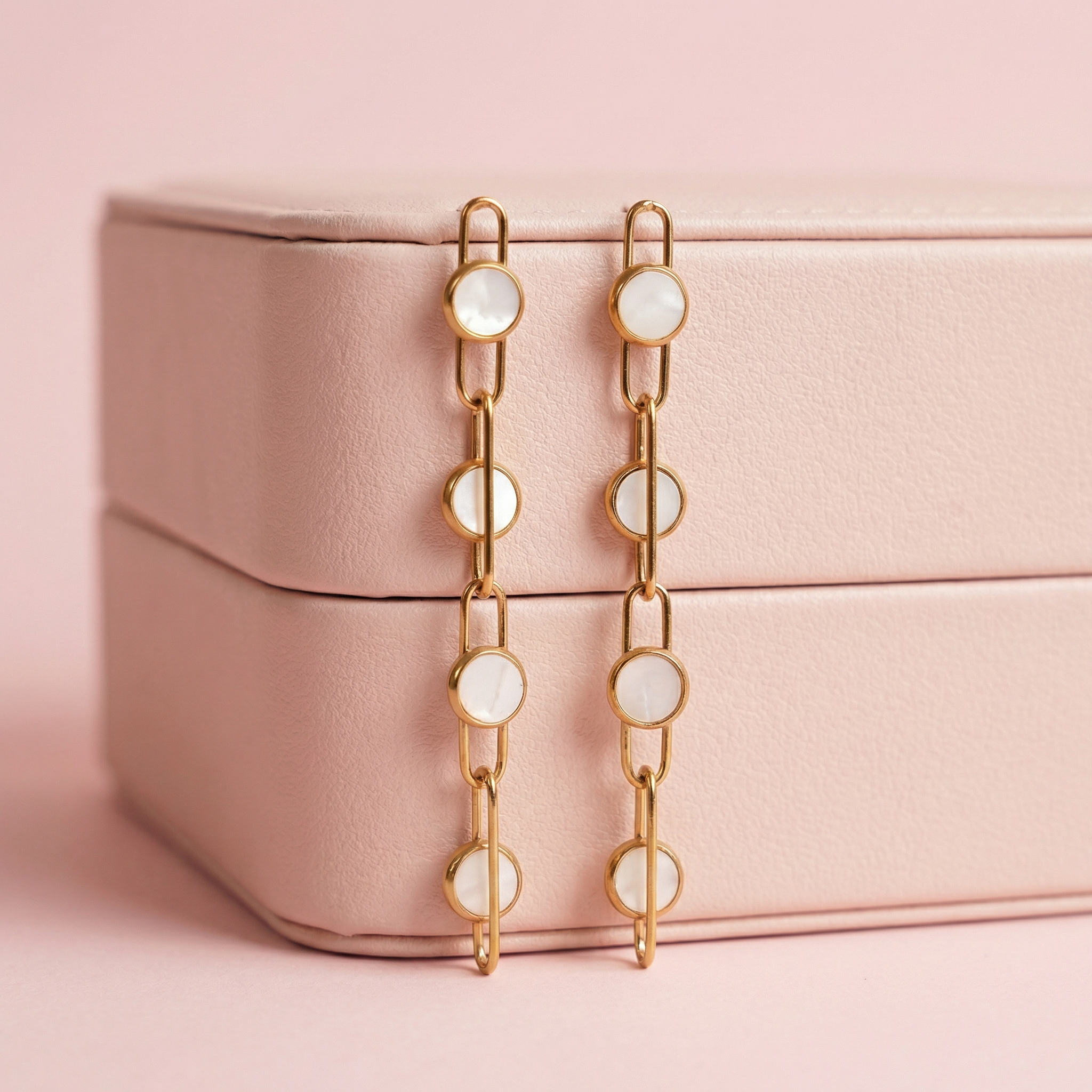 Moonlink Pearl 18 Carat Gold Finished PVD Coated Anti-Tarnish Earrings