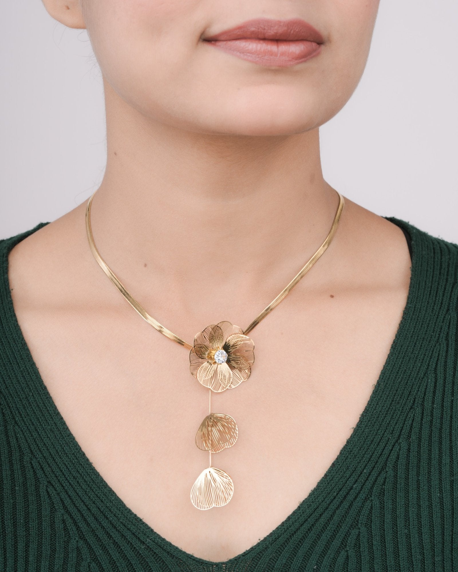 Aurielle Drop 18 Carat Gold Finished PVD Coated Anti-Tarnish Necklace