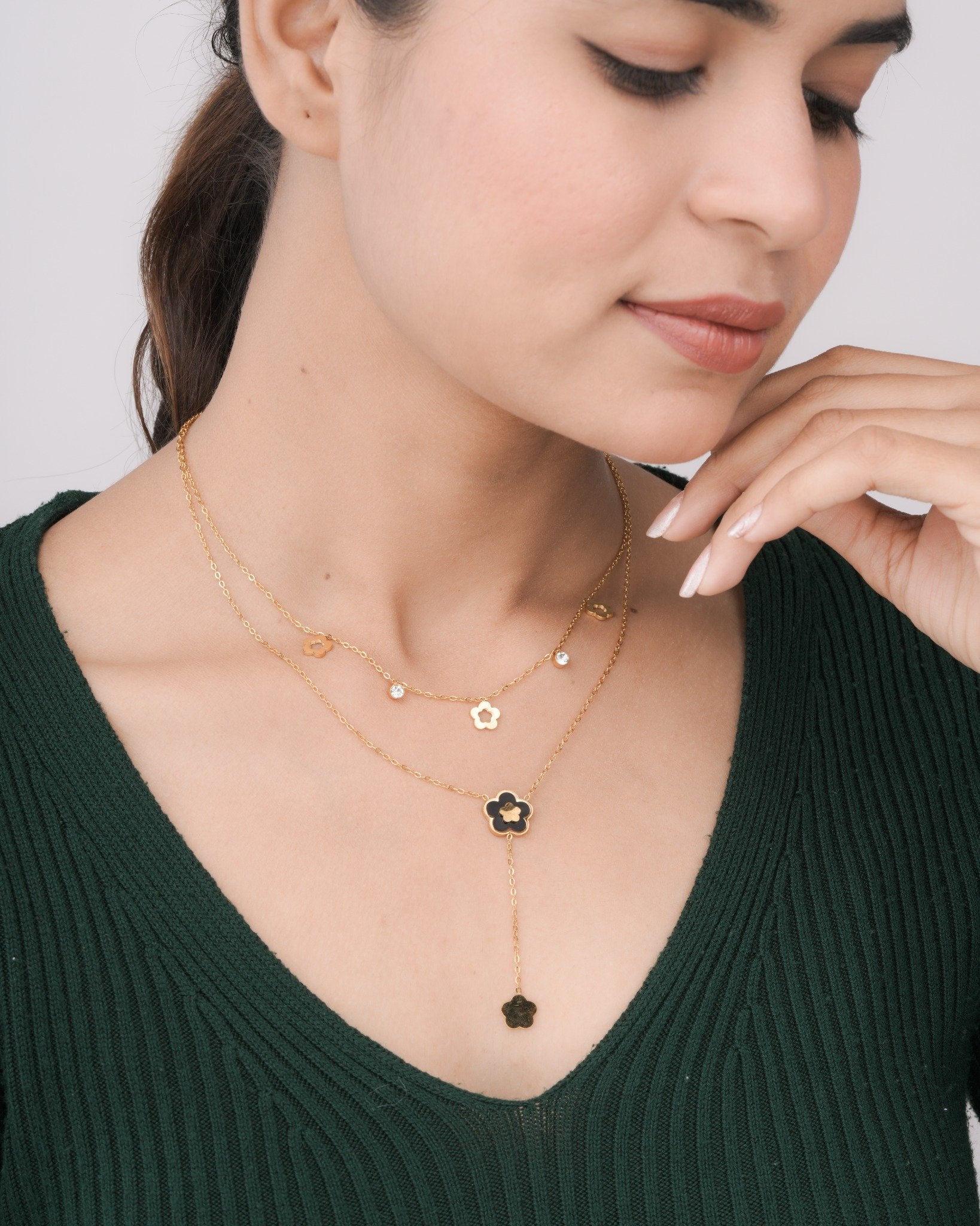 Seraphine Bloomfall 18 Carat Gold Finished PVD Coated Anti-Tarnish Necklace