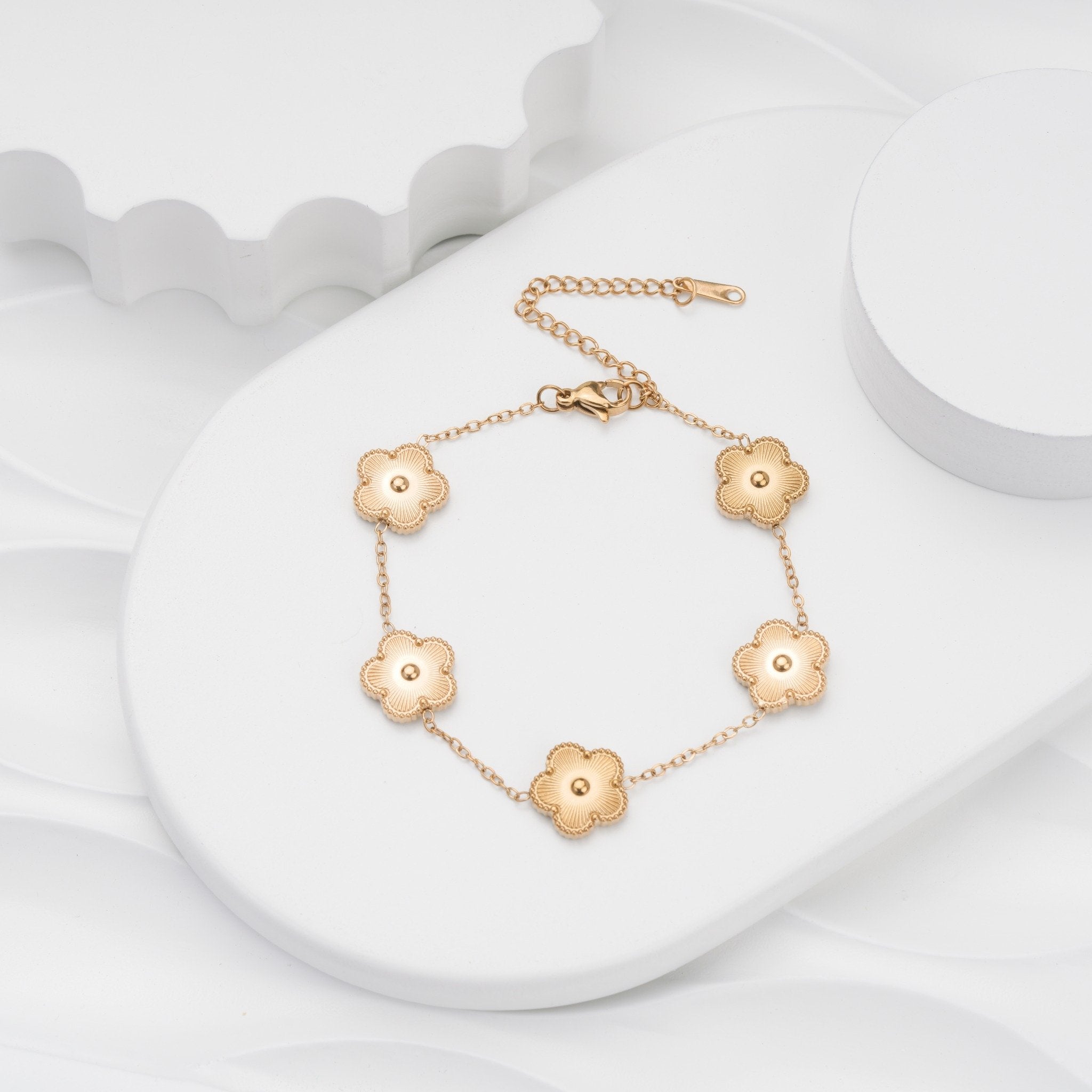 Golden Bloom 18 Carat Gold Finished PVD Coated Anti-Tarnish Bracelet