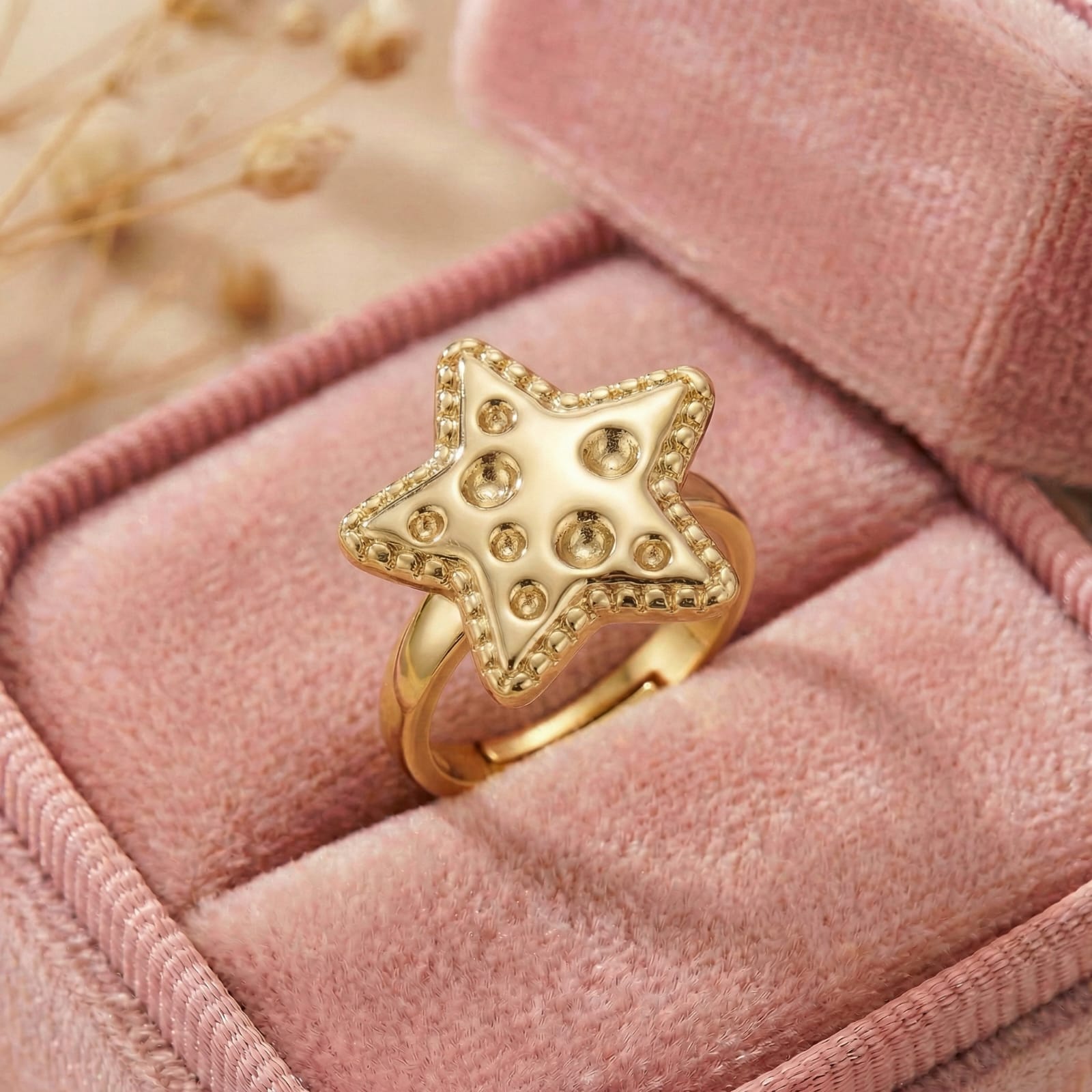 Starlight Bloom 18 Carat Gold Finished PVD Coated Anti-Tarnish Ring