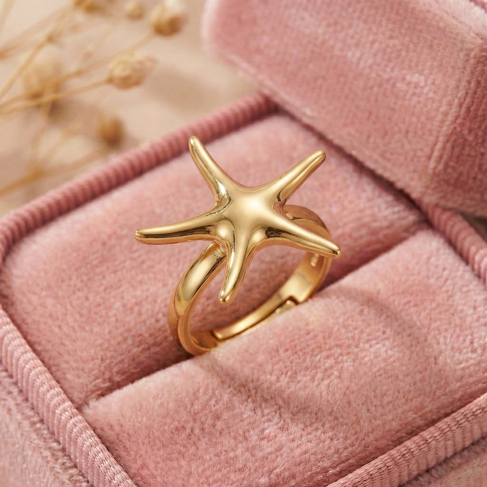 Golden Tide Star 18 Carat Gold Finished PVD Coated Anti-Tarnish Ring