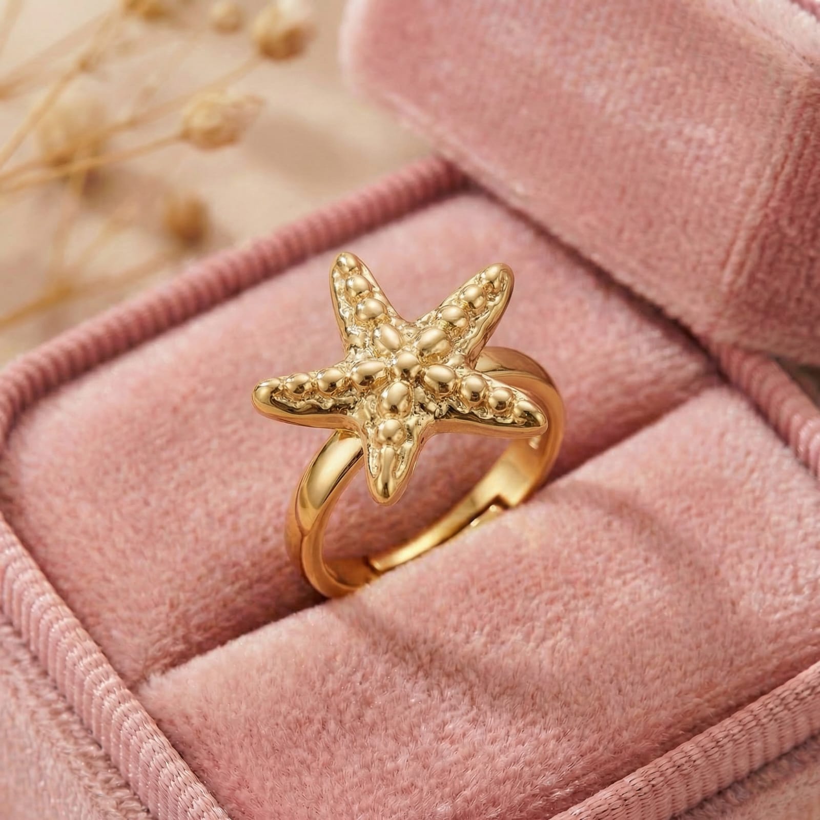 Golden Starlet Bloom 18 Carat Gold Finished PVD Coated Anti-Tarnish Ring