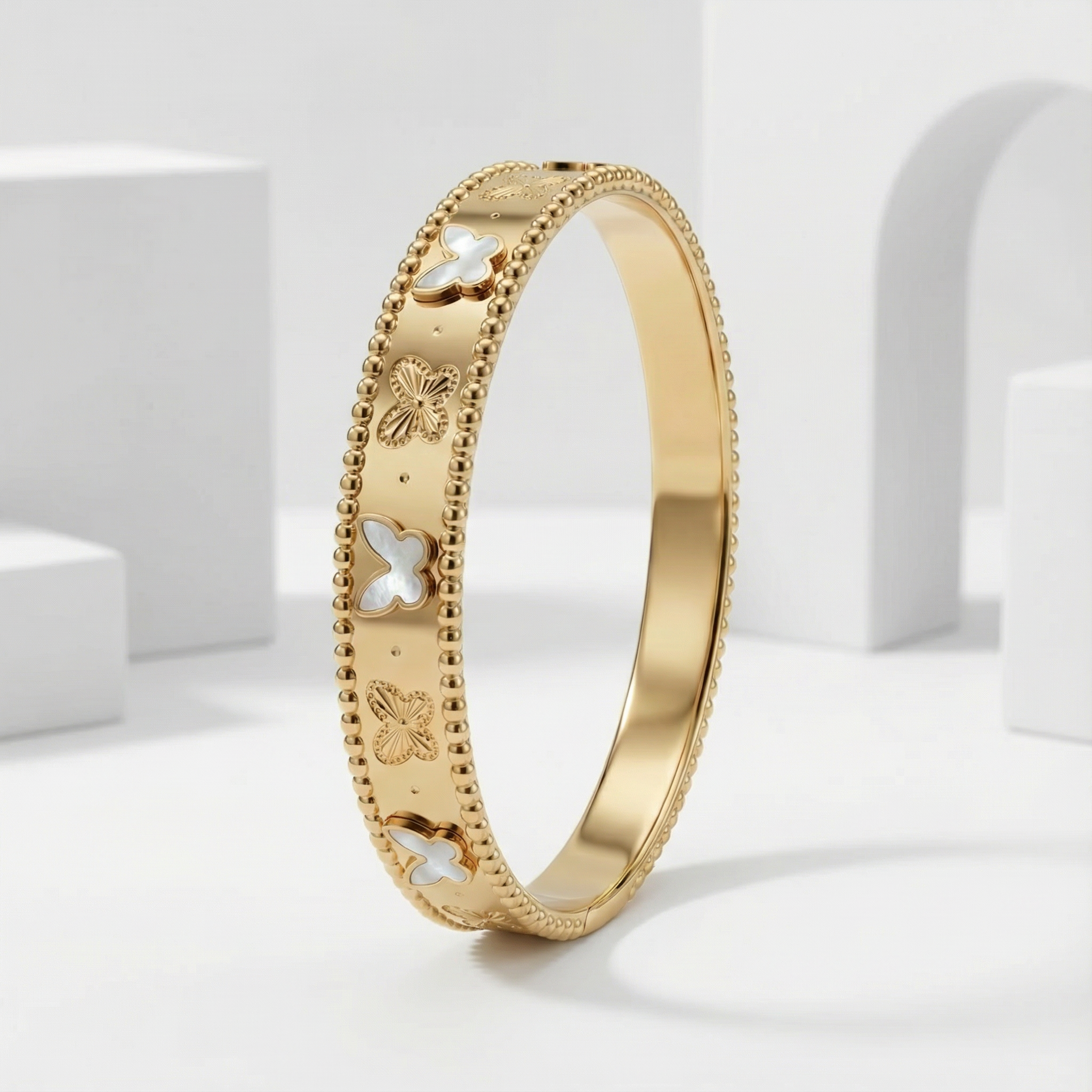 Golden Butterfly Charm 18 Carat Gold Finished PVD Coated Anti-Tarnish Bracelet