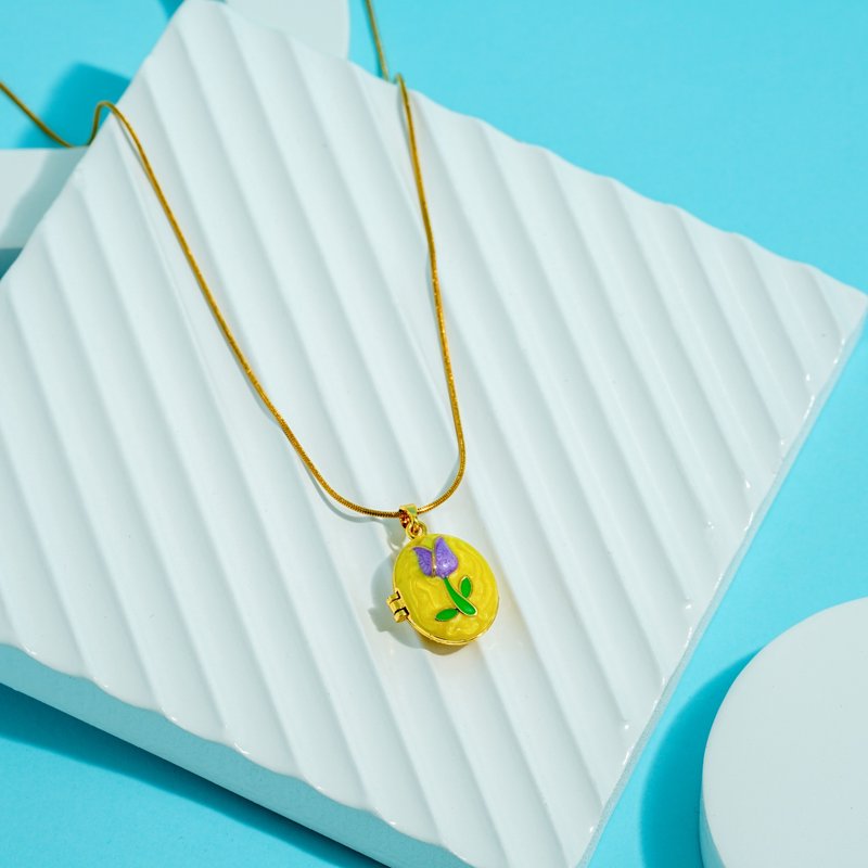 Golden Bloom Locket 18 Carat Gold Finished PVD Coated Anti-Tarnish Necklace