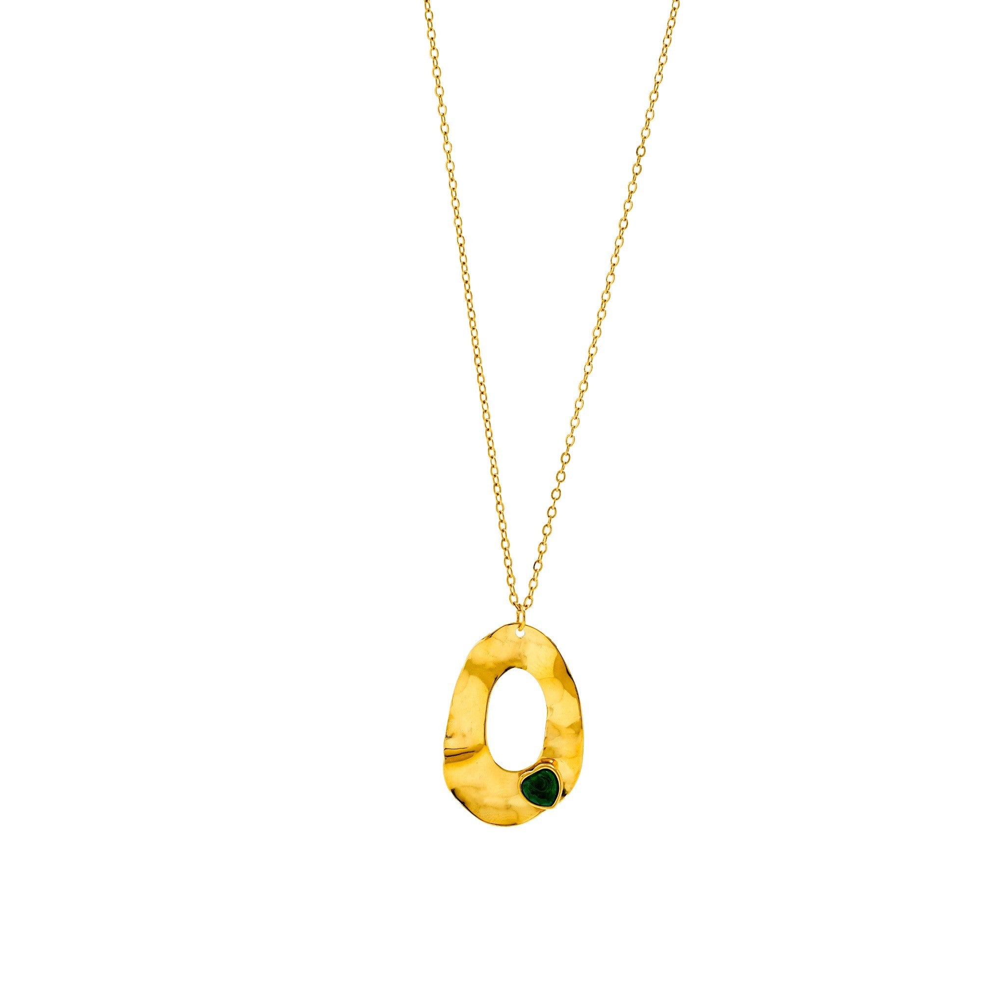 Emerald Aura 18 Carat Gold Finished PVD Coated Anti-Tarnish Necklace
