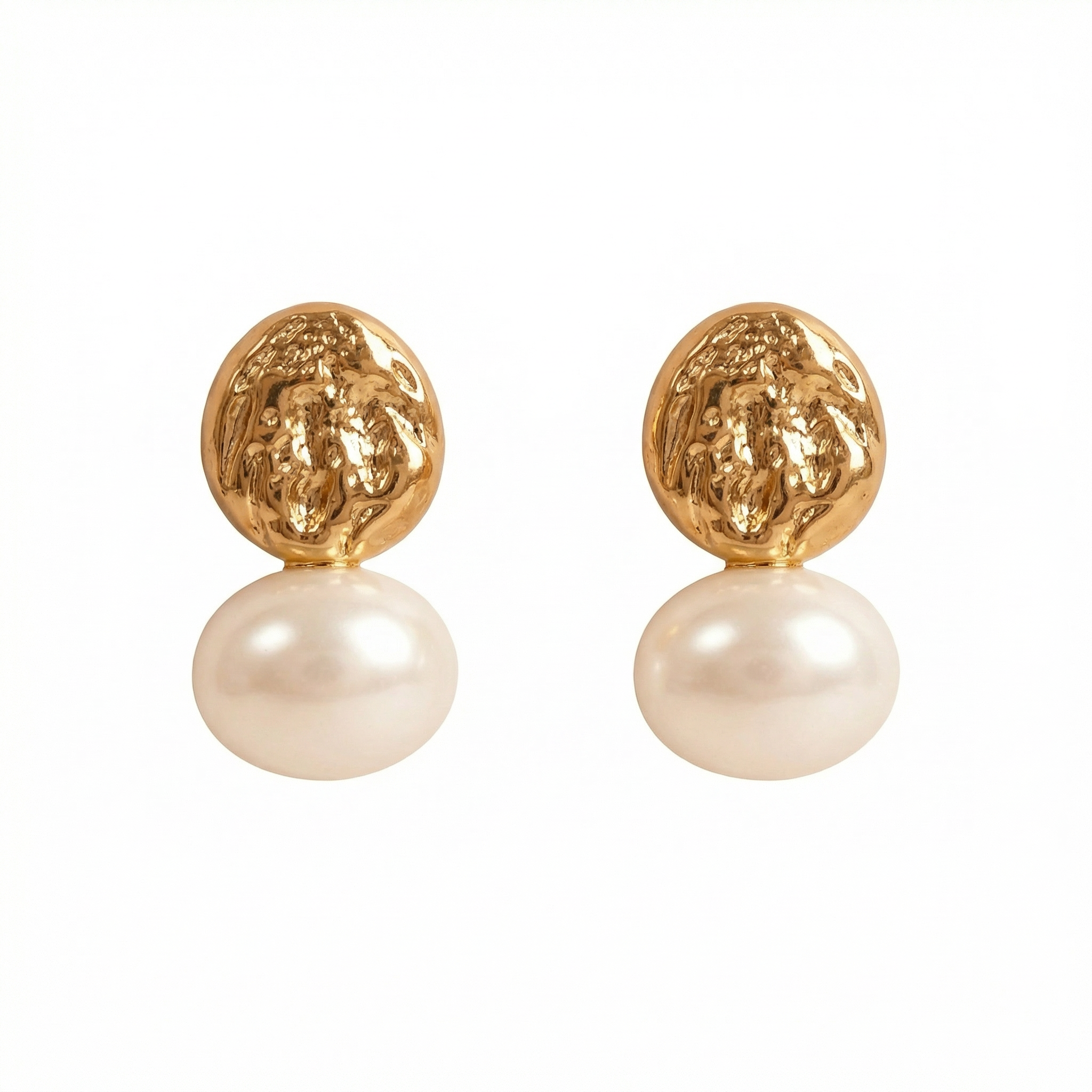 Luna Pearl Drop 18 Carat Gold Finished PVD Coated Anti-Tarnish Earrings