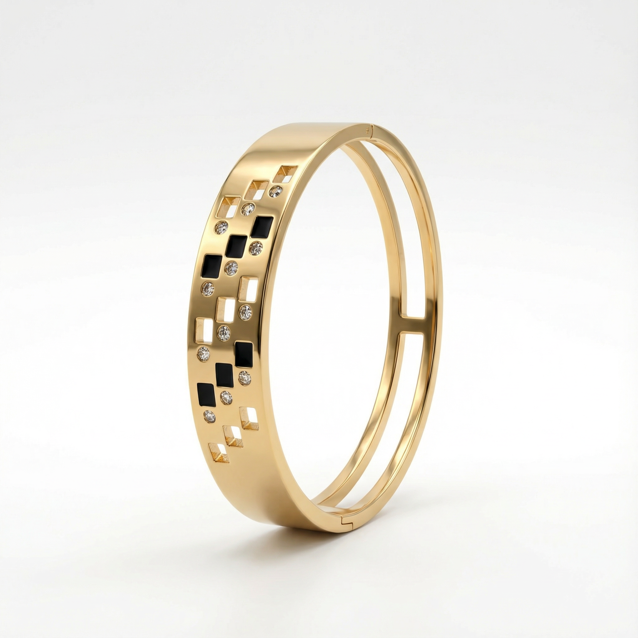 Golden Mosaic Crystal 18 Carat Gold Finished PVD Coated Anti-Tarnish Bracelet