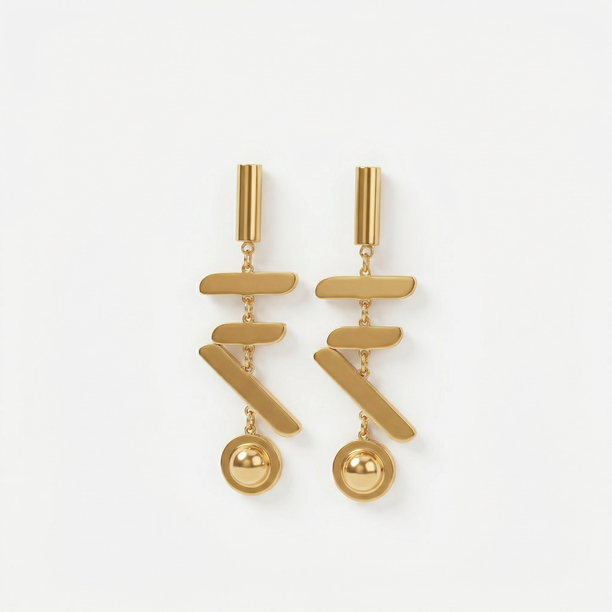 Golden Rhythm Drop 18 Carat Gold Finished PVD Coated Anti-Tarnish Earrings
