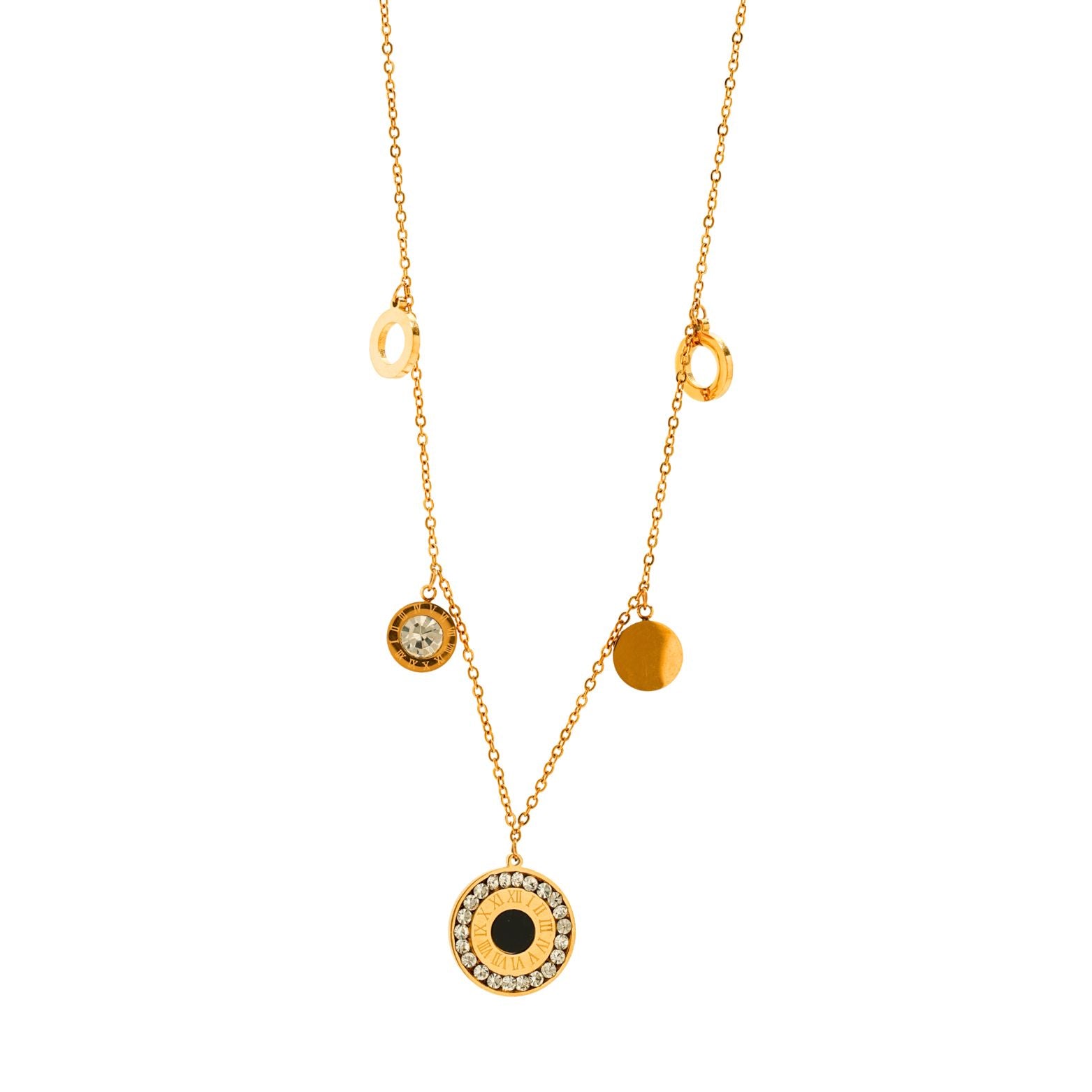Golden Time Charm 18 Carat Gold Finished PVD Coated Anti-Tarnish Necklace