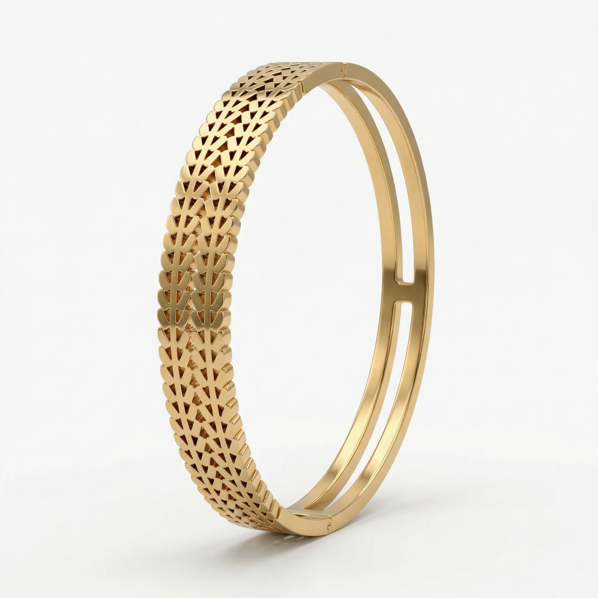 Golden Arrow Weave 18 Carat Gold Finished PVD Coated Anti-Tarnish Bracelet