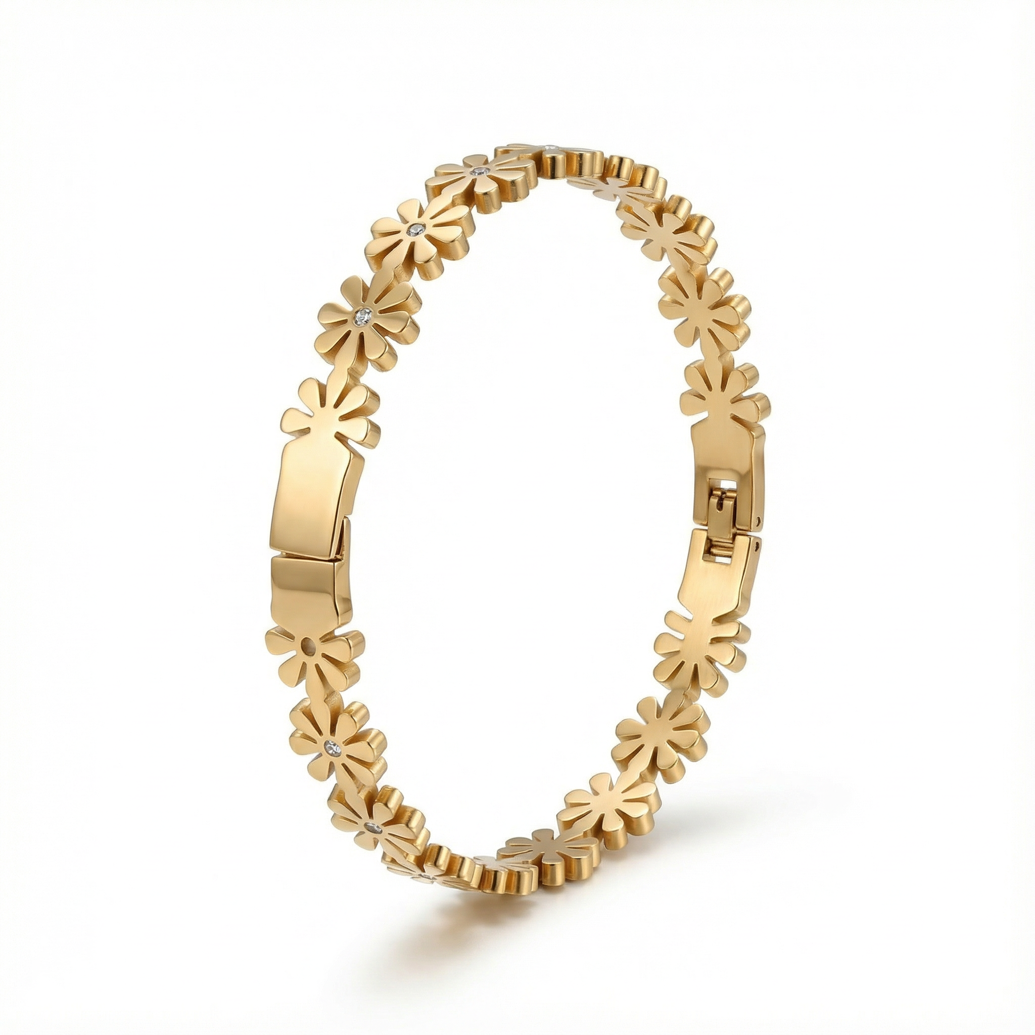 Golden Blossom 18 Carat Gold Finished PVD Coated Anti-Tarnish Bracelet