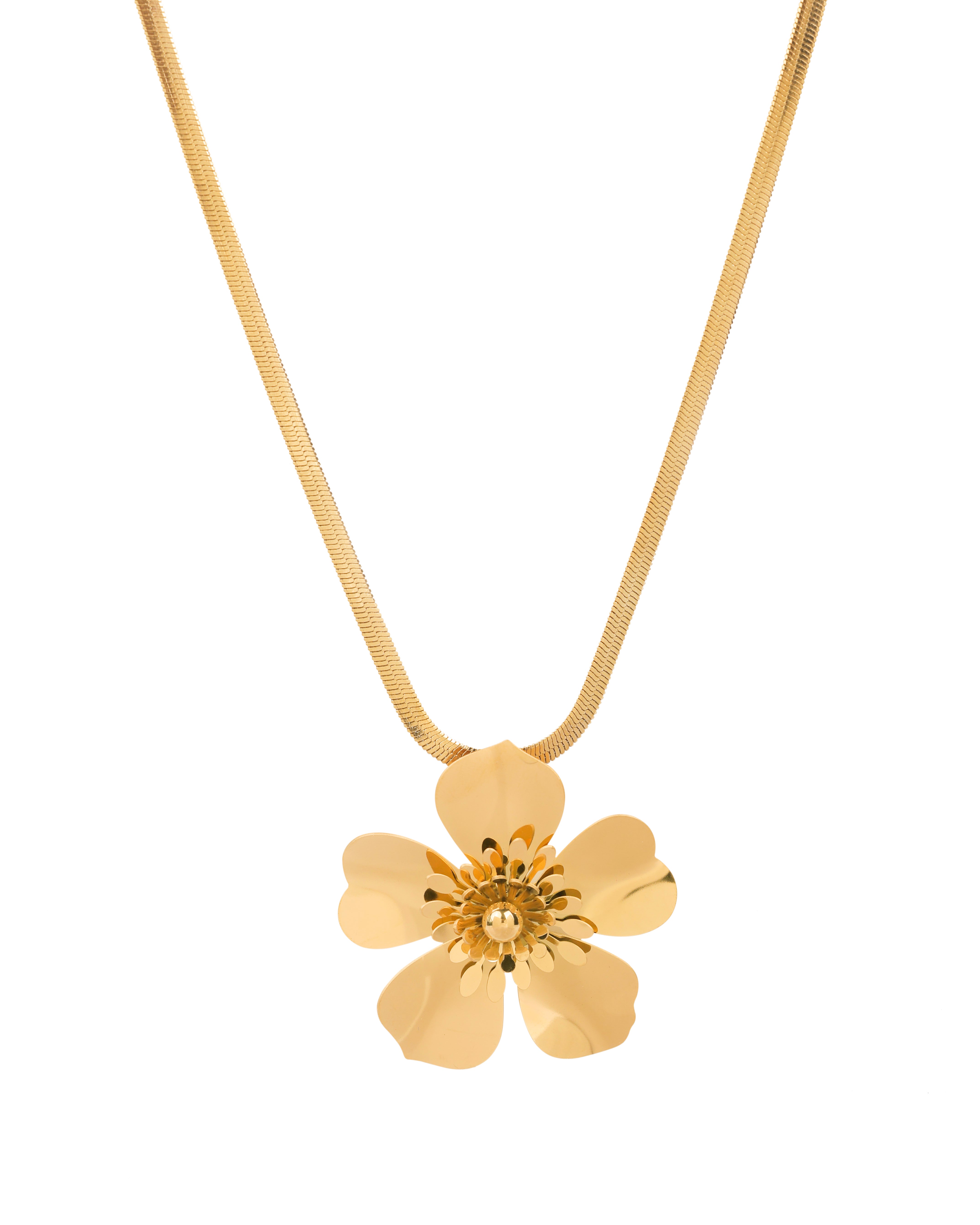 Golden Bloom 18 Carat Gold Finished PVD Coated Anti-Tarnish Necklace