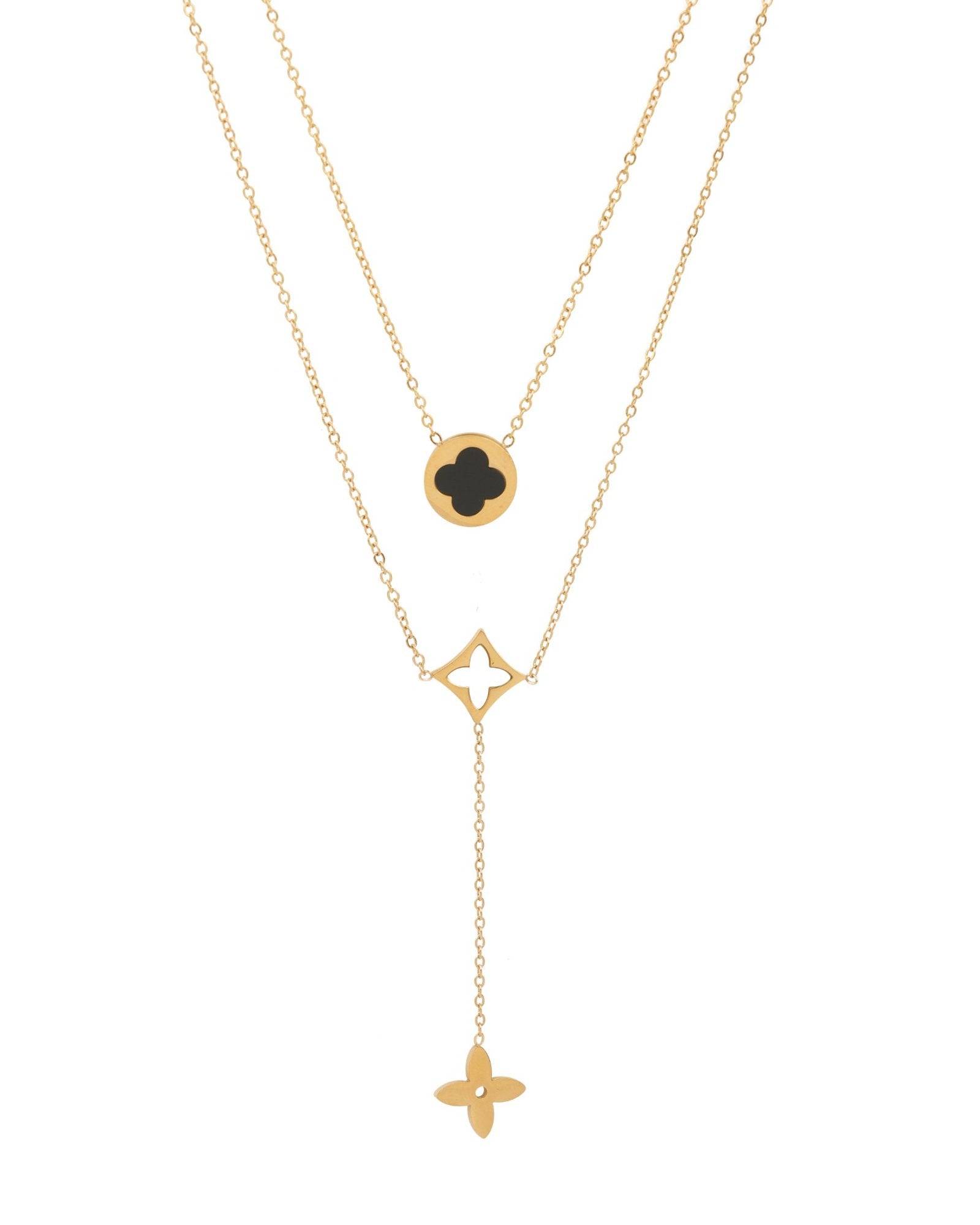 Verdelle Charm 18 Carat Gold Finished PVD Coated Anti-Tarnish Layered Necklace