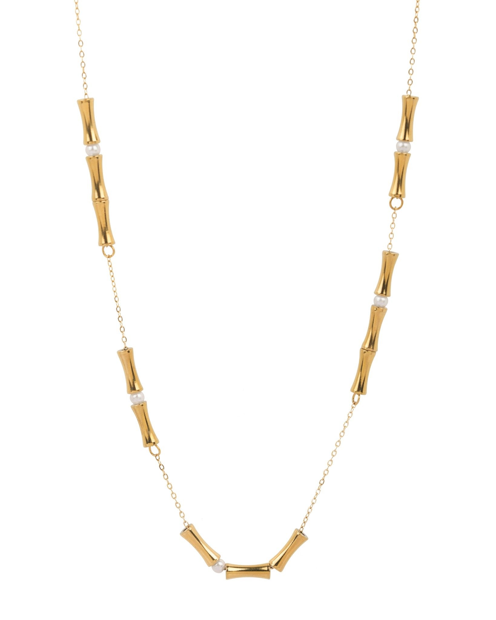 Bambelle Pearl Link 18 Carat Gold Finished PVD Coated Anti-Tarnish Necklace