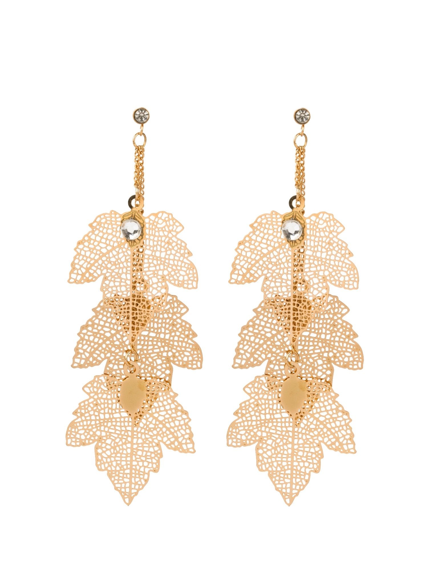 Golden Ivy Cascade 18 Carat Gold Finished PVD Coated Anti-Tarnish Earrings