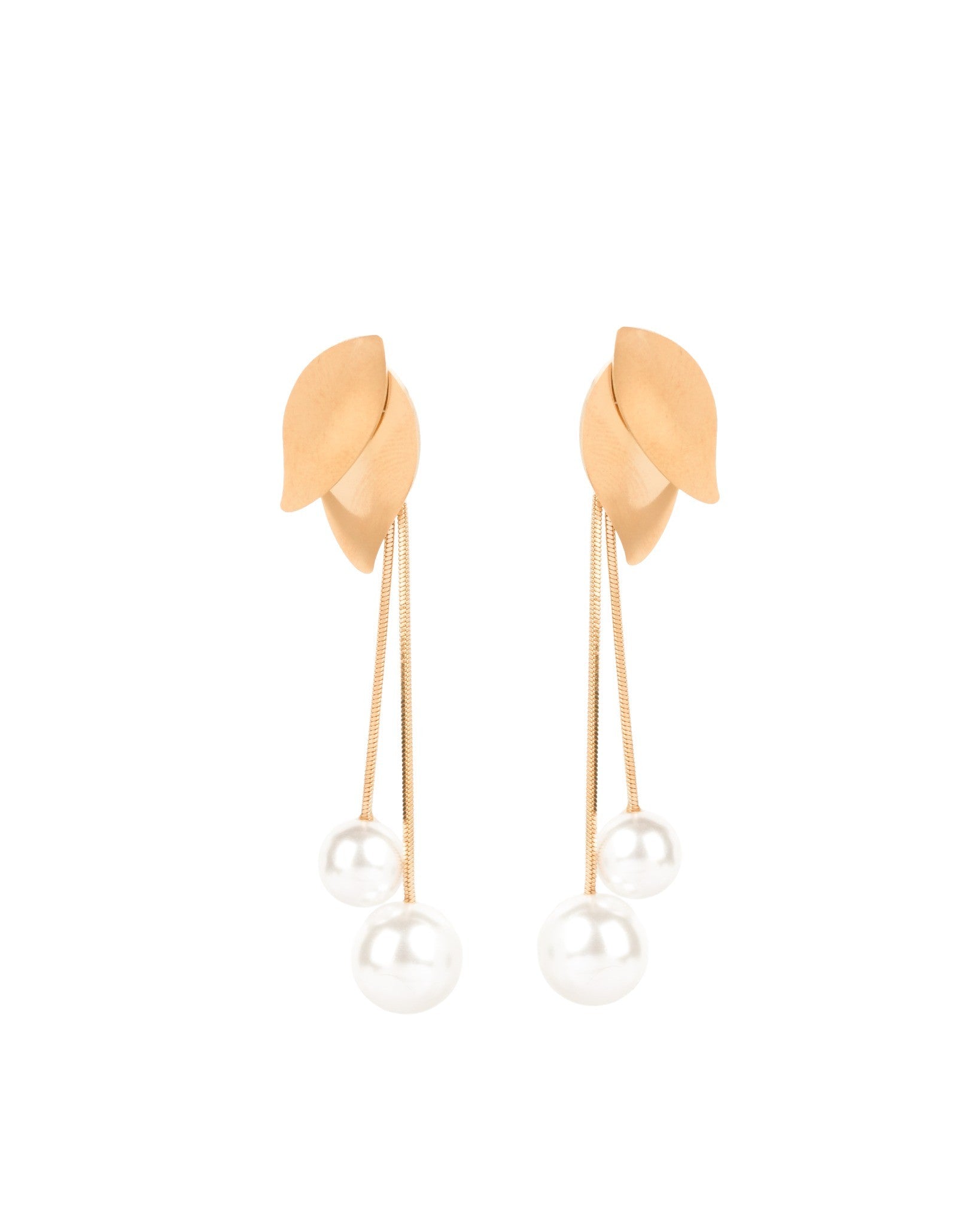 Ivory Veil Drop 18 Carat Gold Finished PVD Coated Anti-Tarnish Earrings