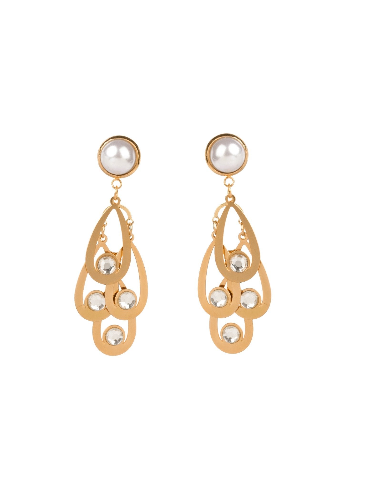 Élise Cascade Pearl 18 Carat Gold Finished PVD Coated Anti-Tarnish Earrings