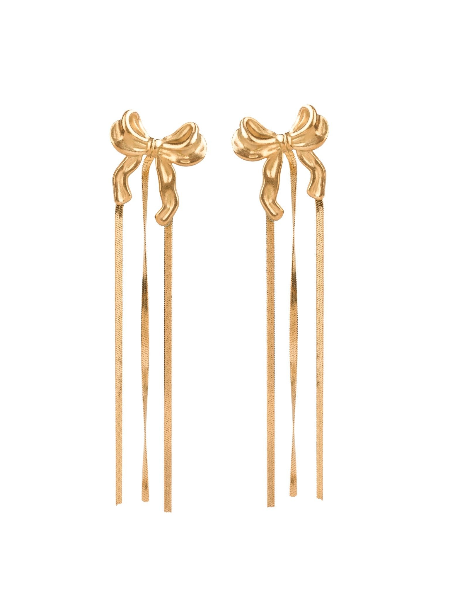 Élise Bowfall Gold Drops 18 Carat Gold Finished PVD Coated Anti-Tarnish Earrings