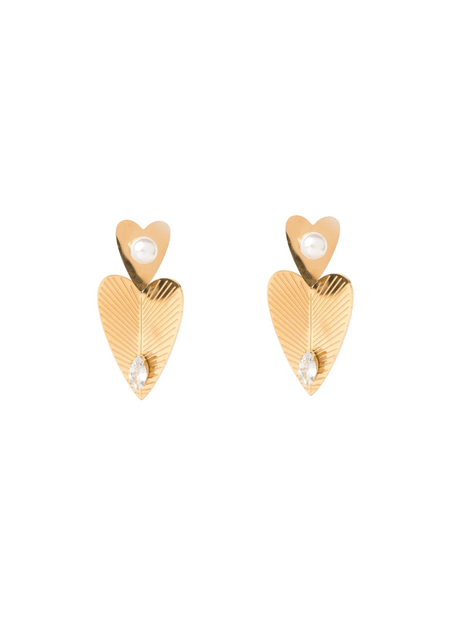 Amora Leaf Studs 18 Carat Gold Finished PVD Coated Anti-Tarnish Earrings