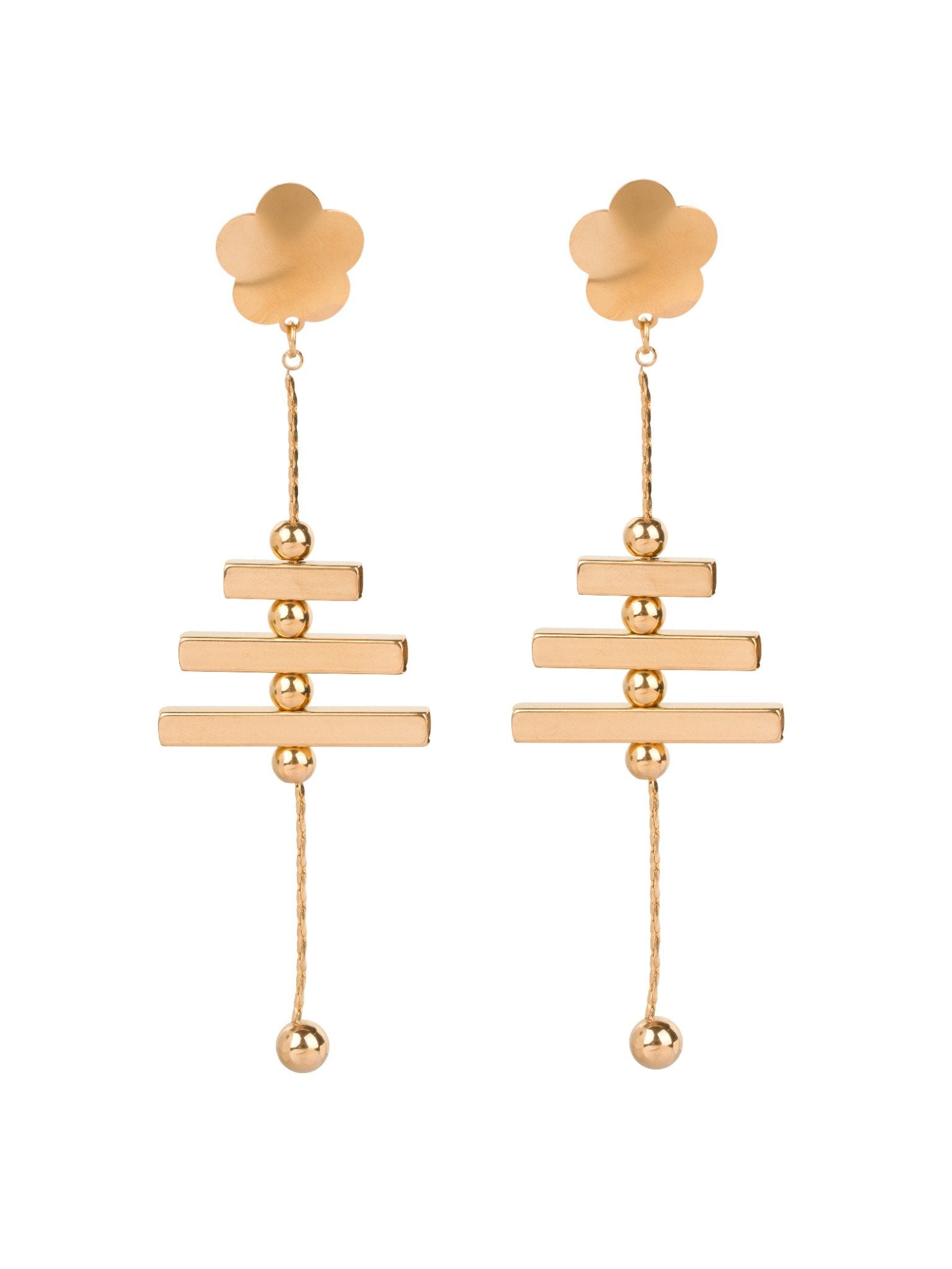 Auréa Tiered Harmony 18 Carat Gold Finished PVD Coated Anti-Tarnish Earrings