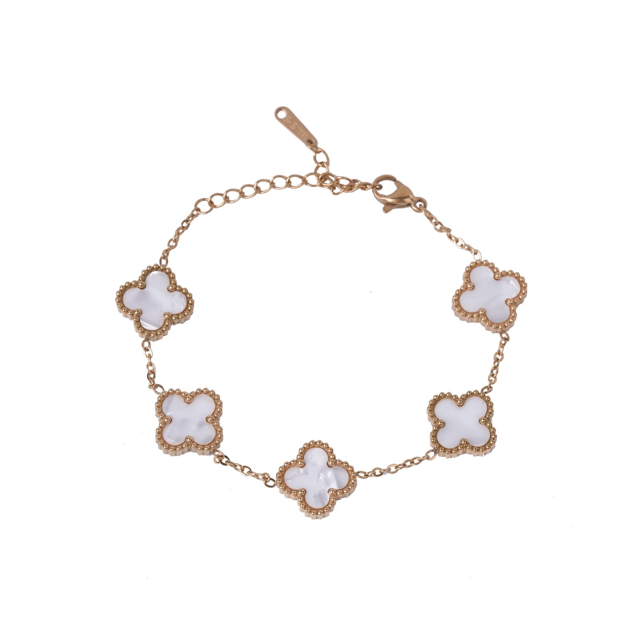 Emerald Clover 18 Carat Gold Finished PVD Coated Anti-Tarnish Bracelet