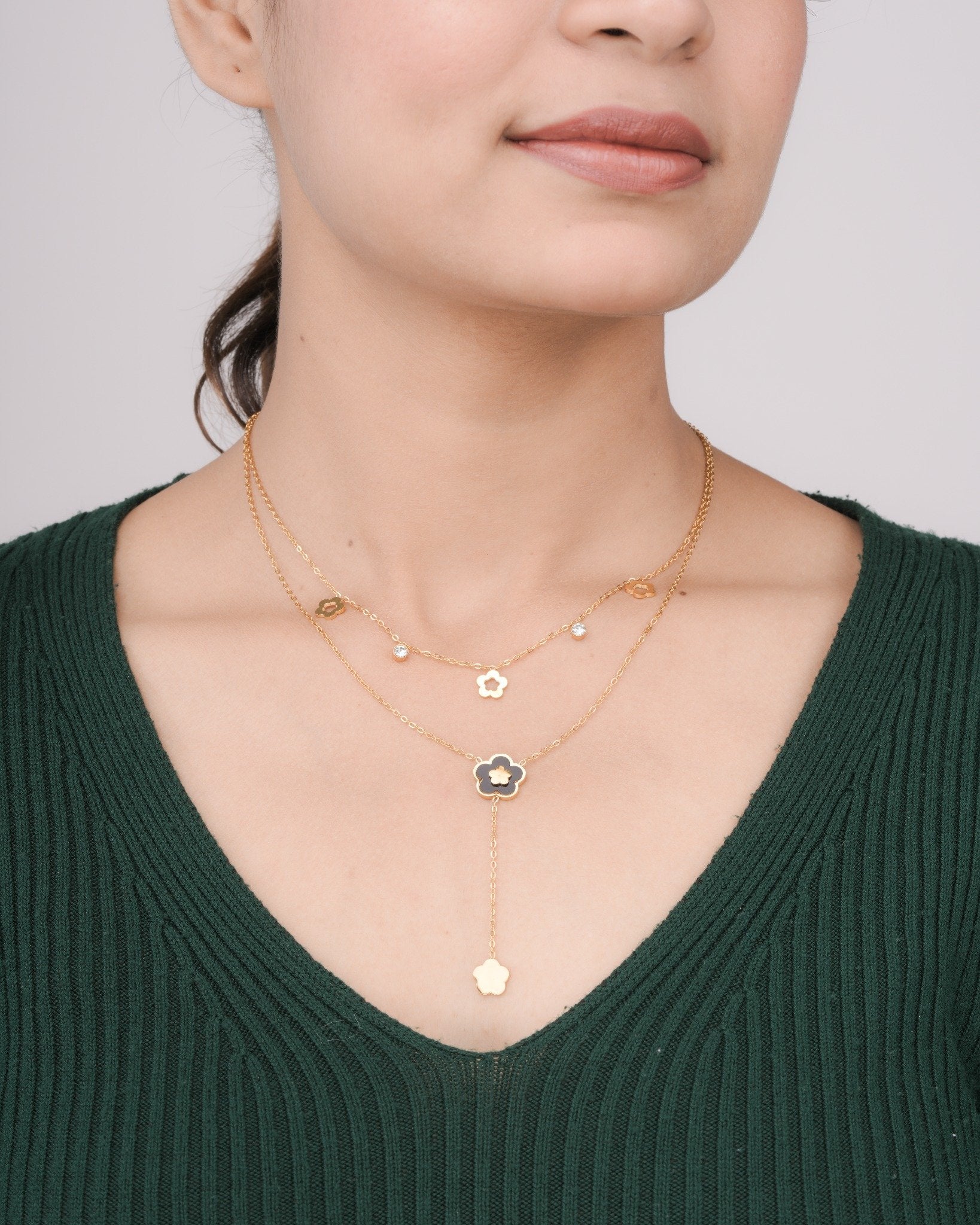 Floréa Cascade 18 Carat Gold Finished PVD Coated Anti-Tarnish Necklace