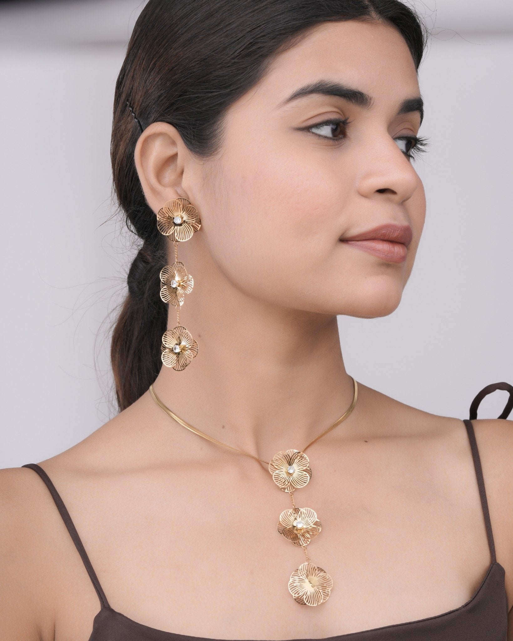 Golden Flora Harmony 18 Carat Gold Finished PVD Coated Anti-Tarnish Set