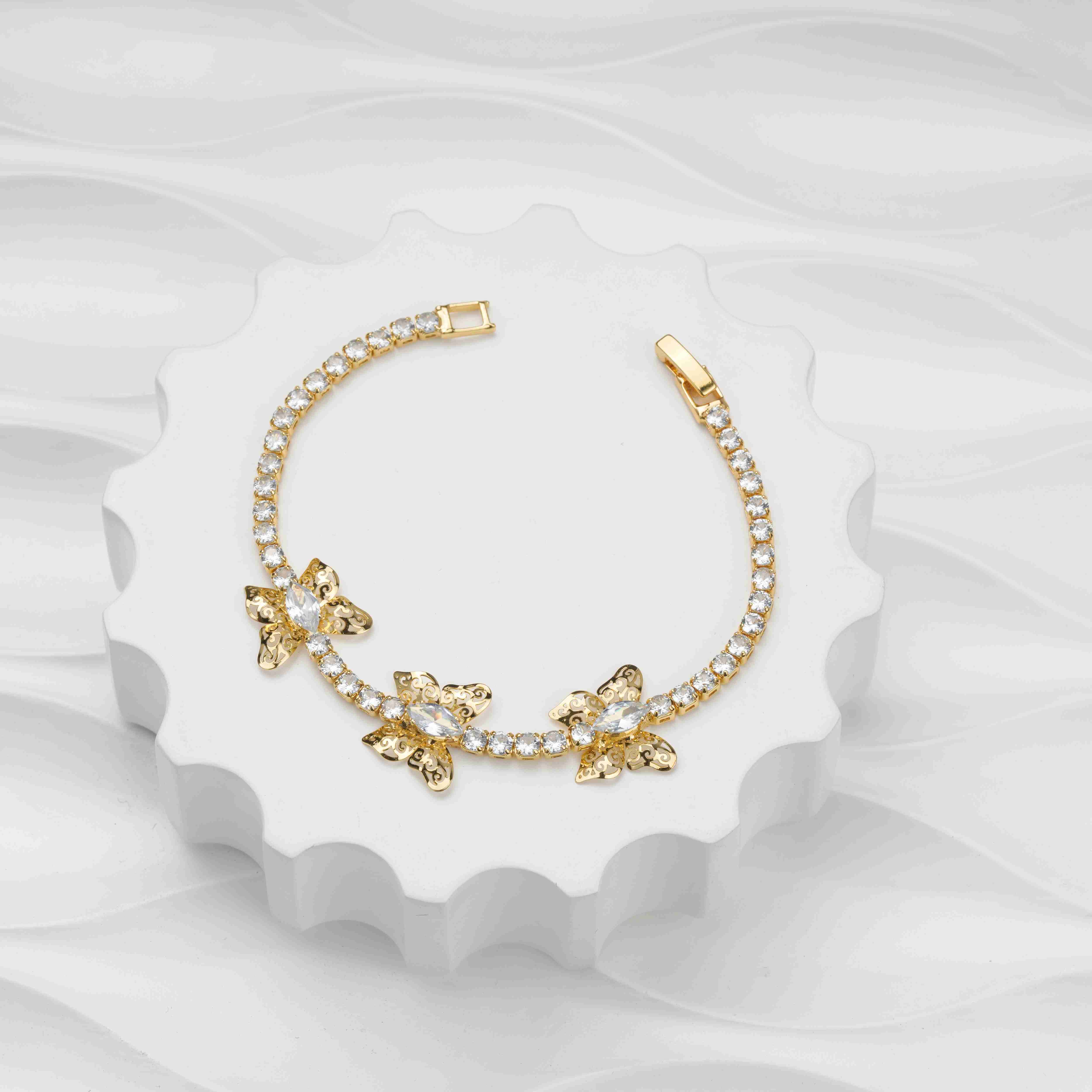 Aurelia Butterfly 18 Carat Gold Finished PVD Coated Anti-Tarnish Bracelet