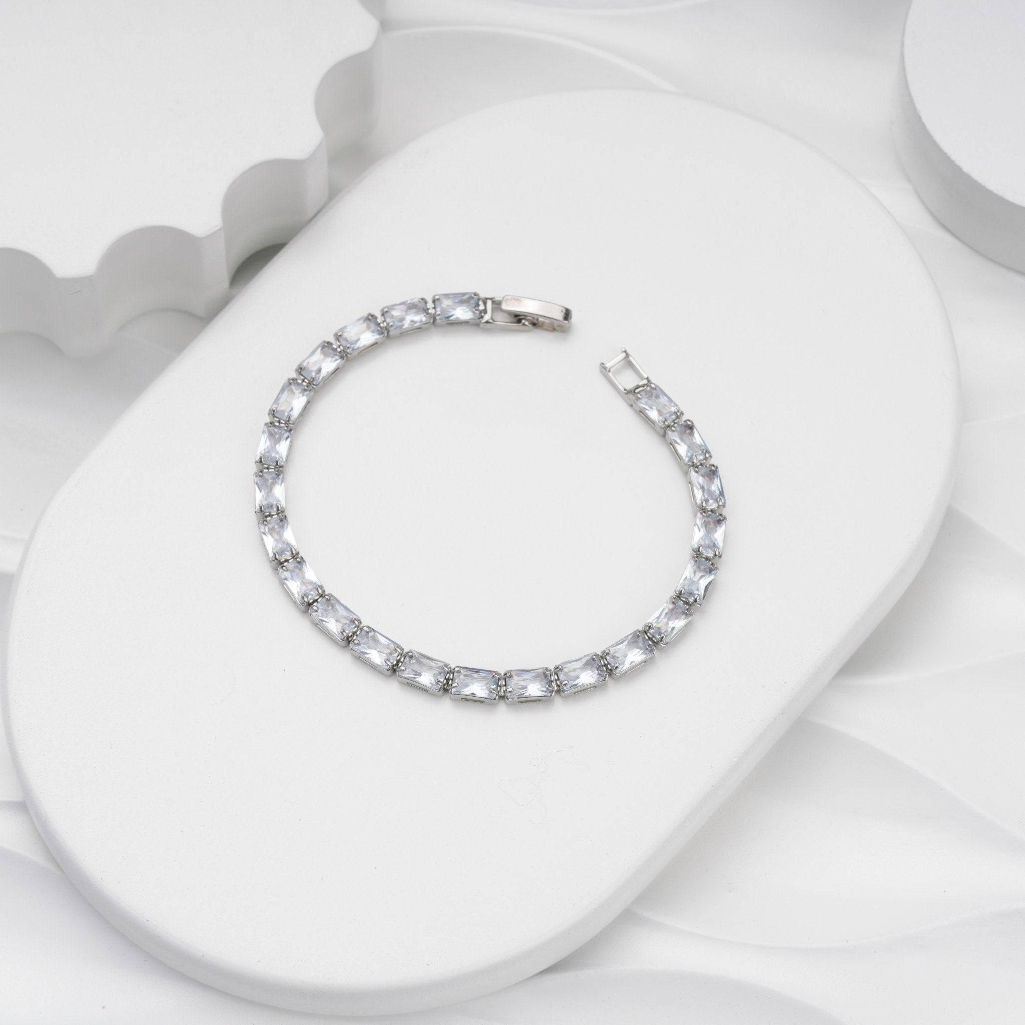 Ever Ice 18 Carat Gold Finished PVD Coated Anti-Tarnish Crystal Tennis Bracelet