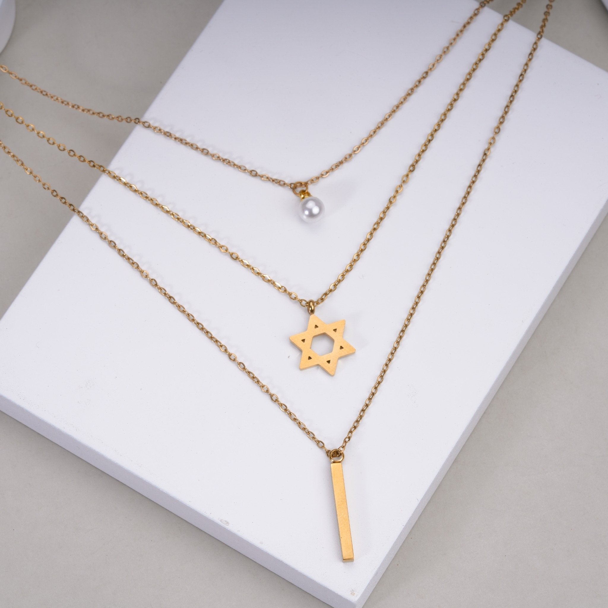 Triple Layer 18 Carat Gold Finished PVD Coated Anti-Tarnish Necklace