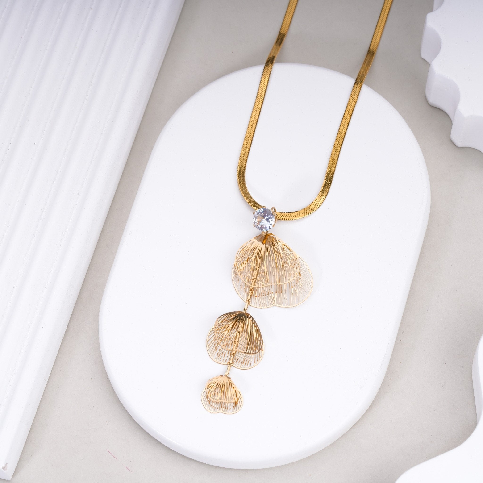 Aureva Drop 18 Carat Gold Finished PVD Coated Anti-Tarnish Necklace