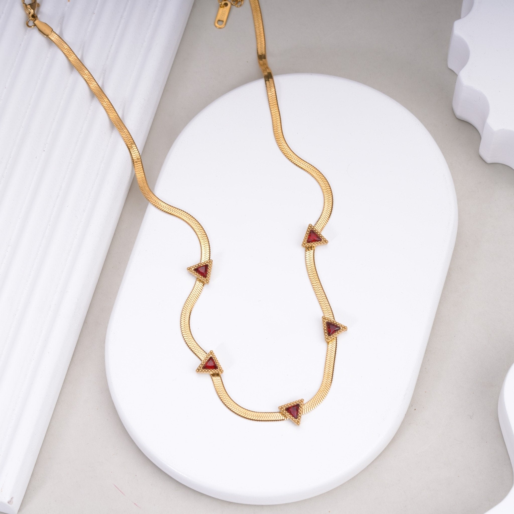 Astra Vibe Triangle 18 Carat Gold Finished PVD Coated Anti-Tarnish Necklace