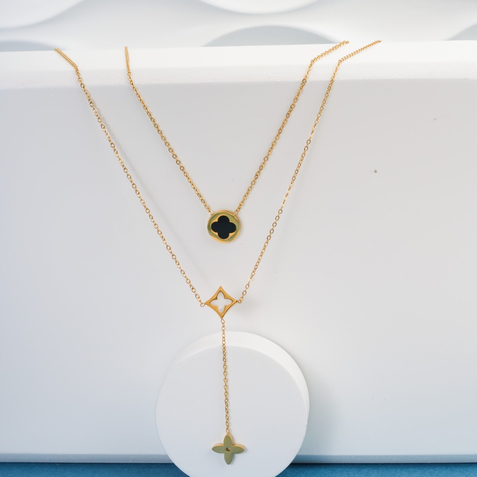 Verdelle Charm 18 Carat Gold Finished PVD Coated Anti-Tarnish Layered Necklace