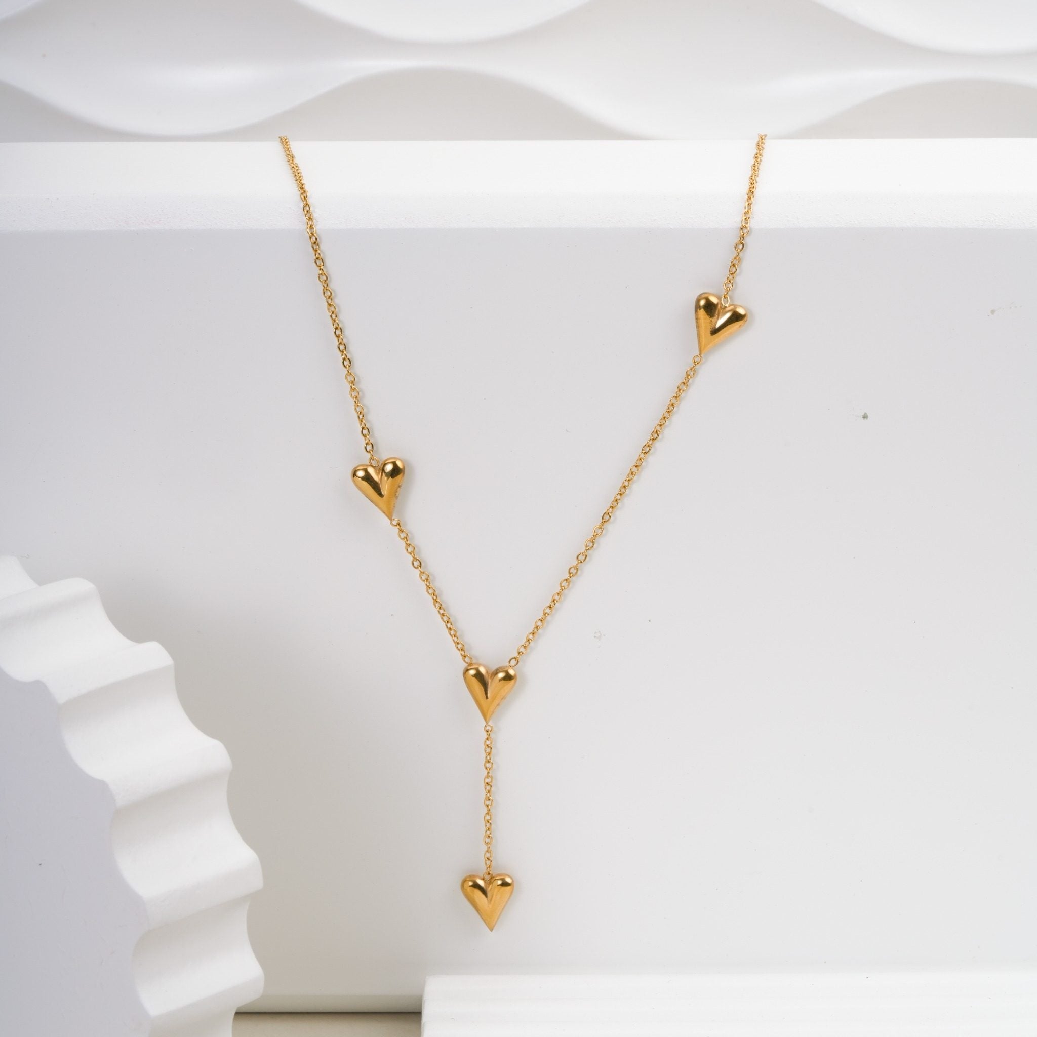 Heartline Drop 18 Carat Gold Finished PVD Coated Anti-Tarnish Necklace