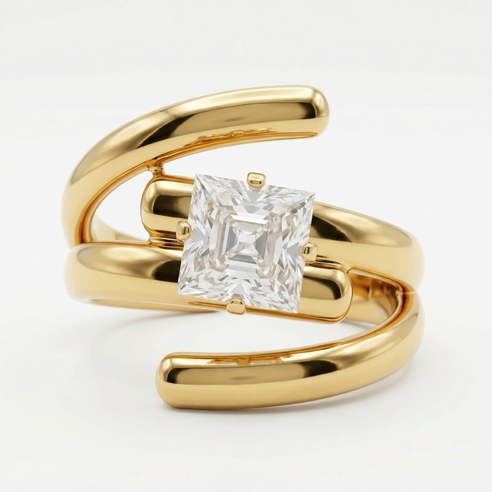 Luxe Spiral Crystal 18 Carat Gold Finished PVD Coated Anti-Tarnish Ring