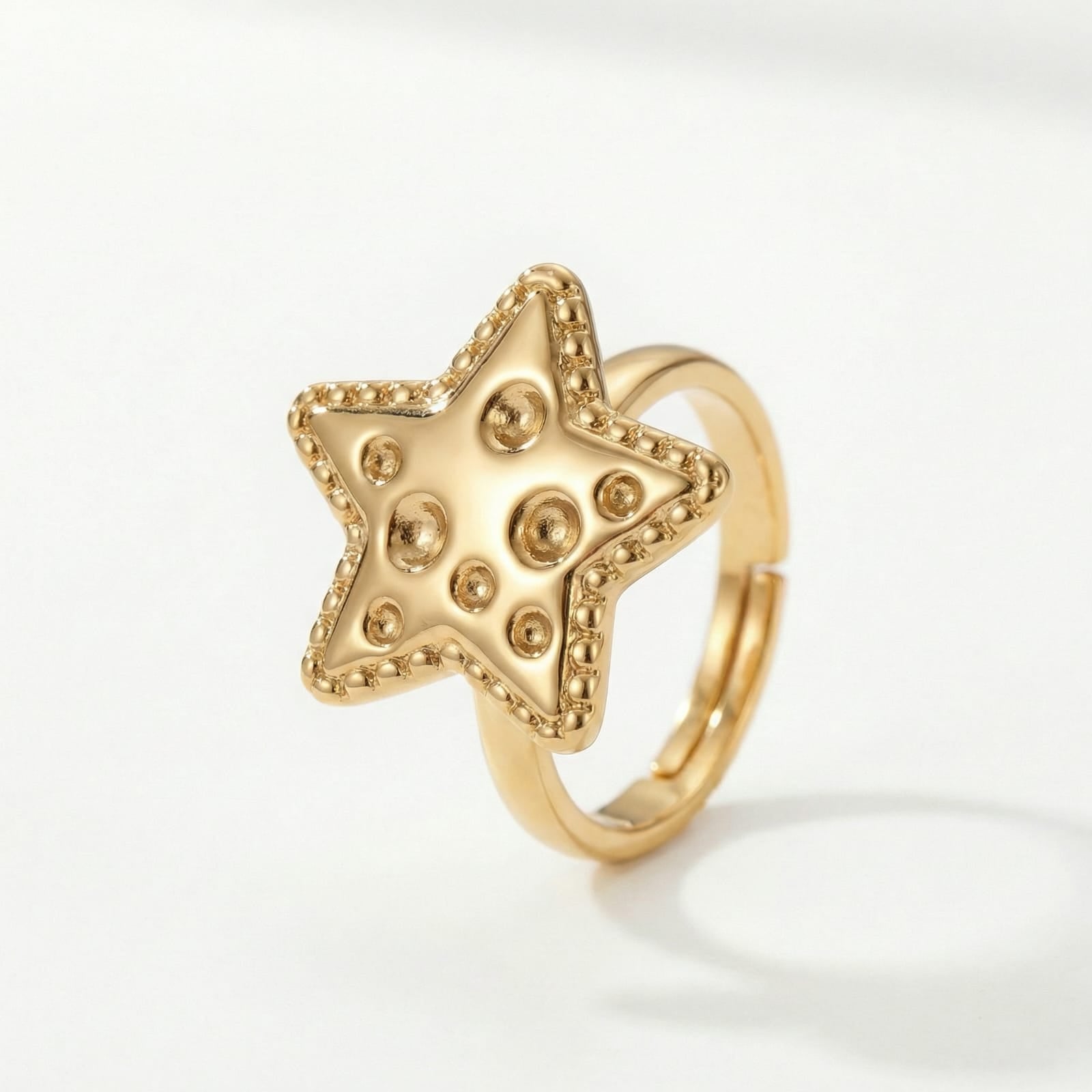 Starlight Bloom 18 Carat Gold Finished PVD Coated Anti-Tarnish Ring