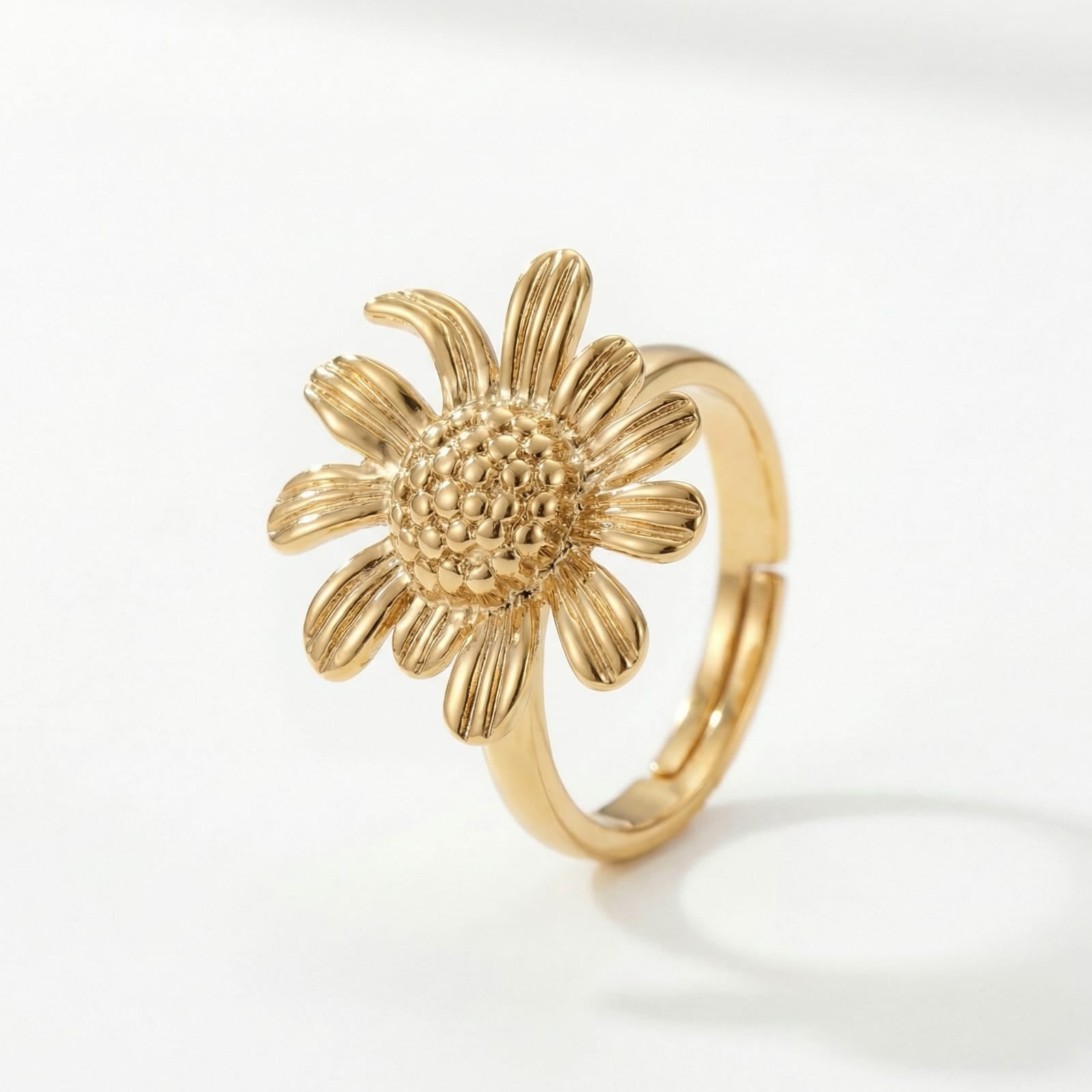 Sun Bloom 18 Carat Gold Finished PVD Coated Anti-Tarnish Ring