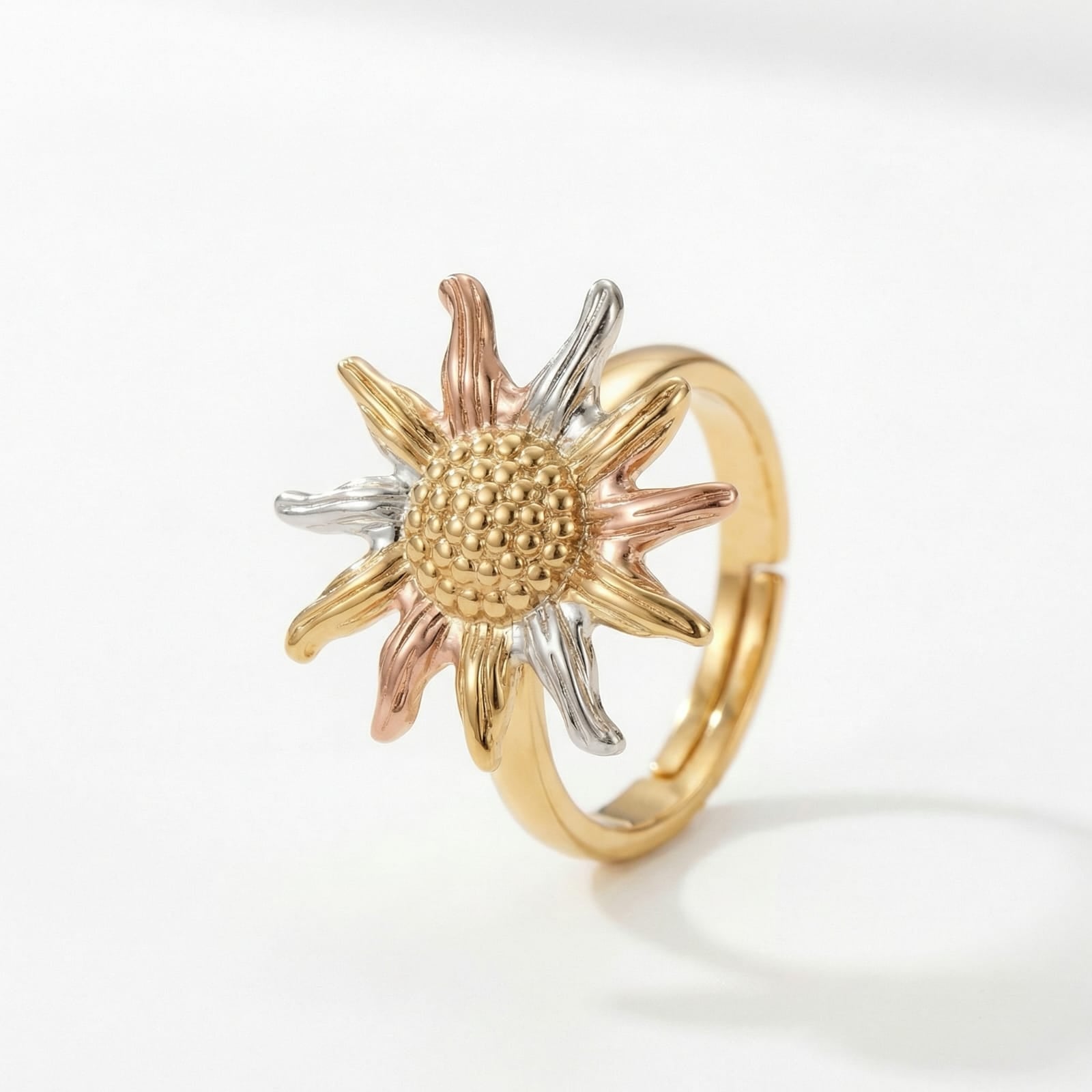 Trinity Bloom 18 Carat Gold Finished PVD Coated Anti-Tarnish Ring