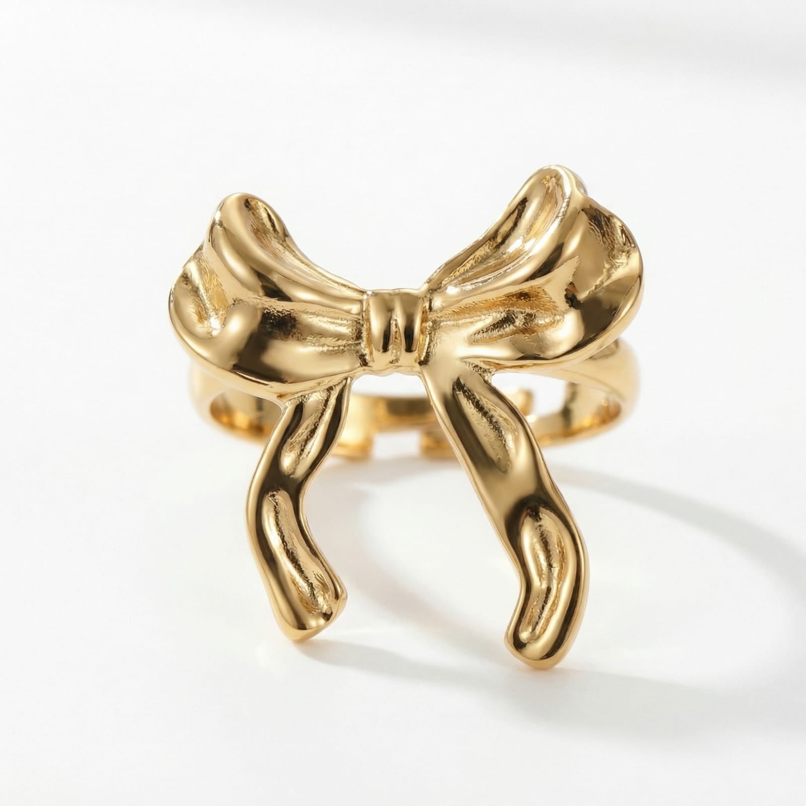 Velora Bow 18 Carat Gold Finished PVD Coated Anti-Tarnish Ring