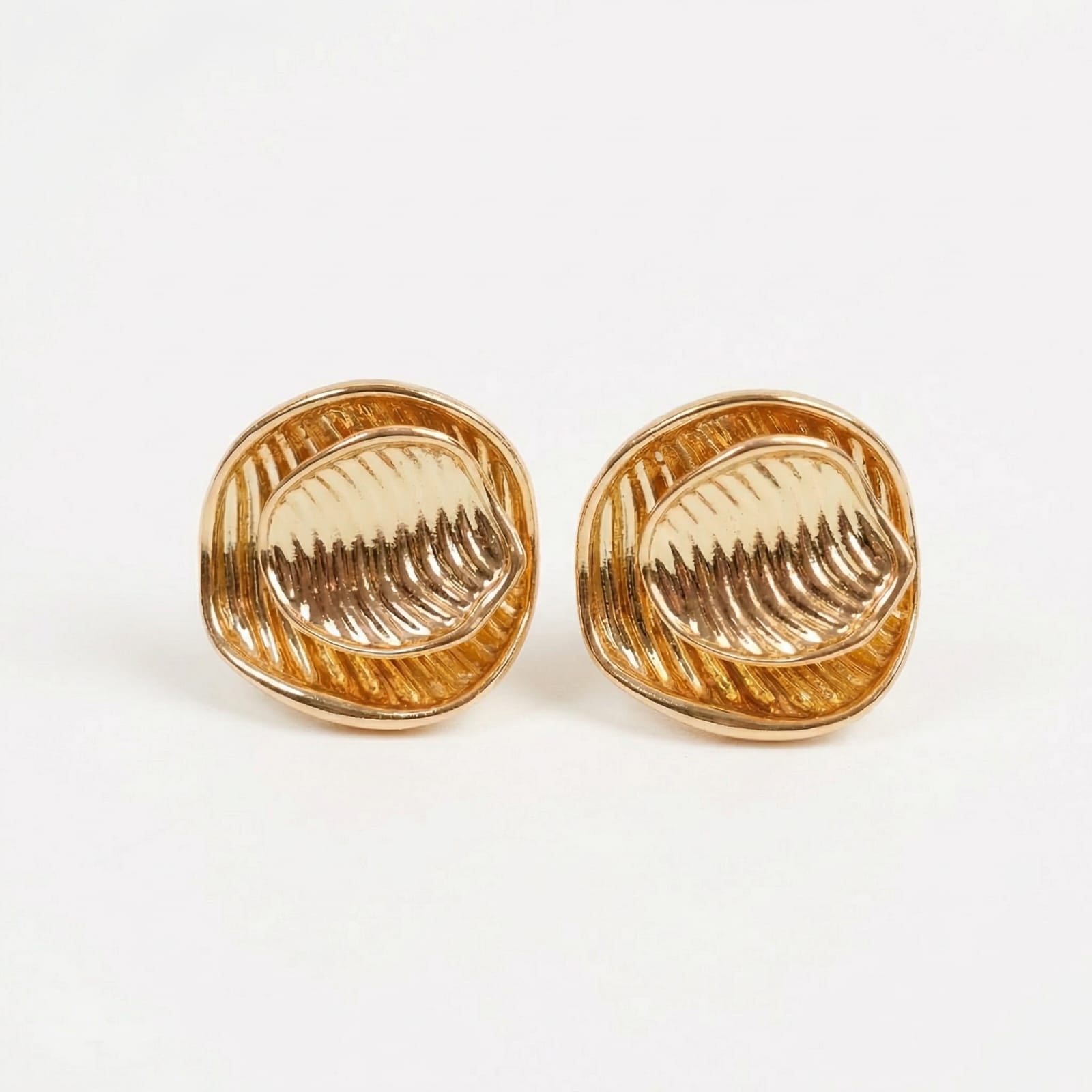 Ripple Aura Stud 18 Carat Gold Finished PVD Coated Anti-Tarnish Earrings