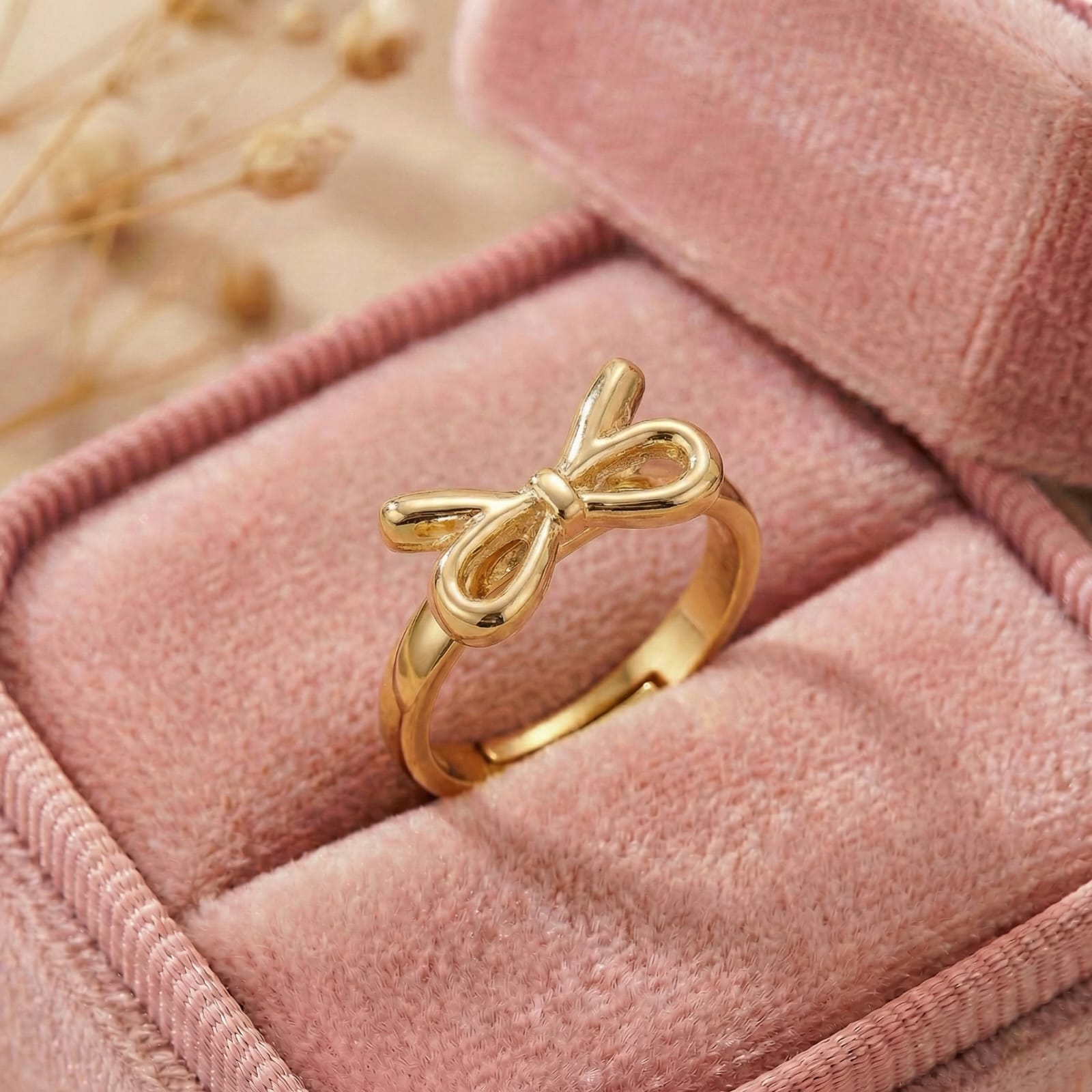 Bow Grace 18 Carat Gold Finished PVD Coated Anti-Tarnish Ring