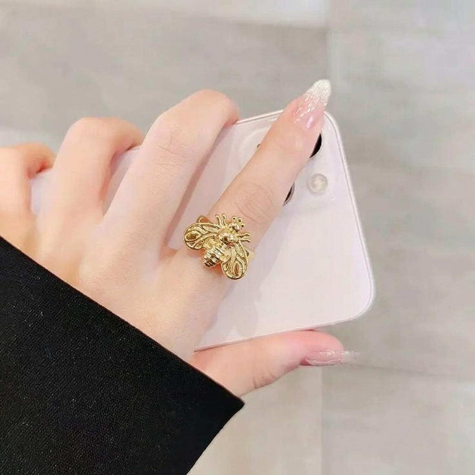 Honey Bloom Bee 18 Carat Gold Finished PVD Coated Anti-Tarnish Ring