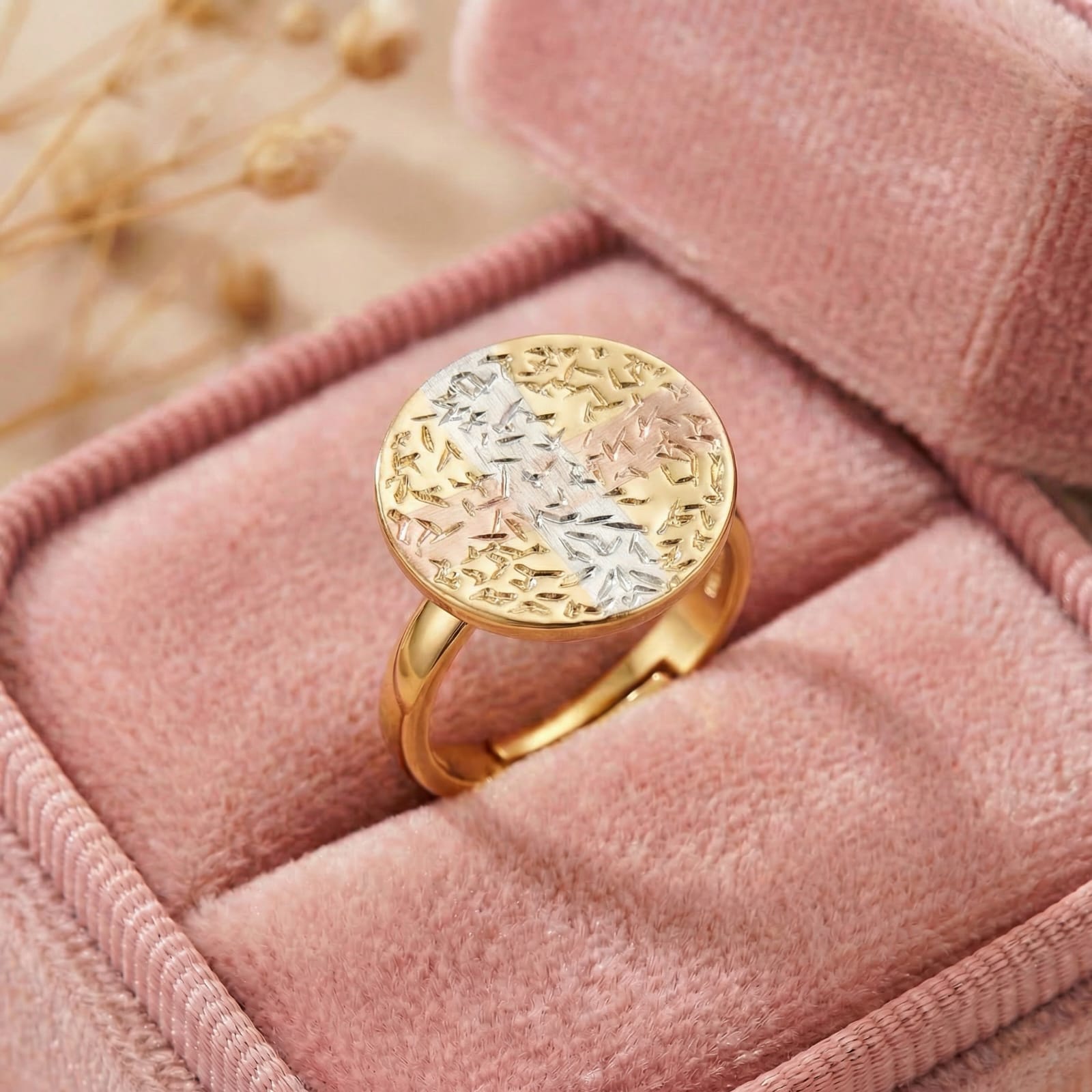 Luna Crest 18 Carat Gold Finished PVD Coated Anti-Tarnish Ring