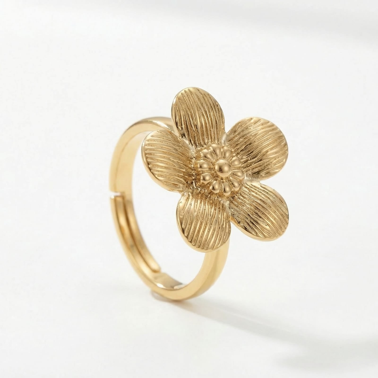 Petal Grace 18 Carat Gold Finished PVD Coated Anti-Tarnish Ring