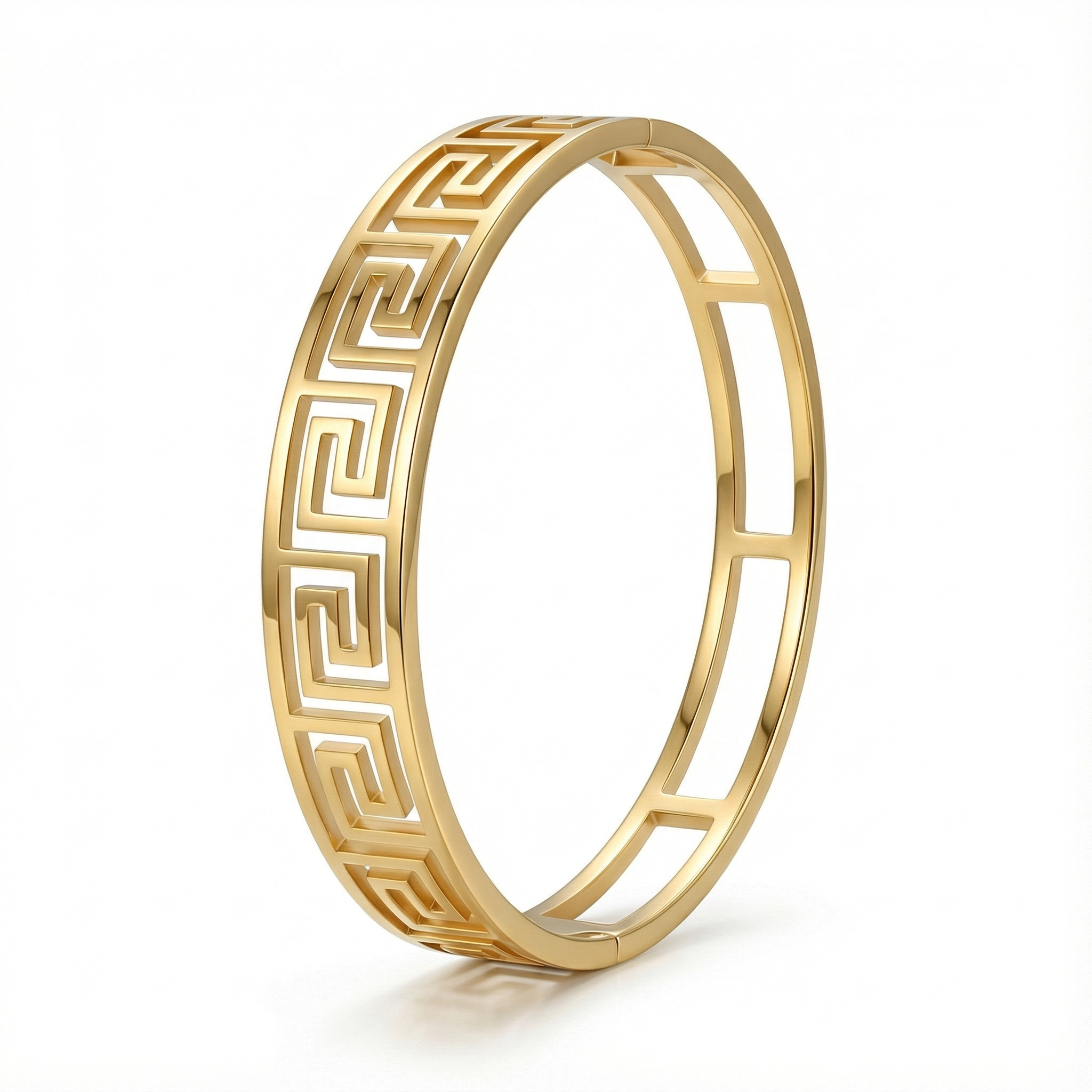Infinity Greek Key 18 Carat Gold Finished PVD Coated Anti-Tarnish Bracelet