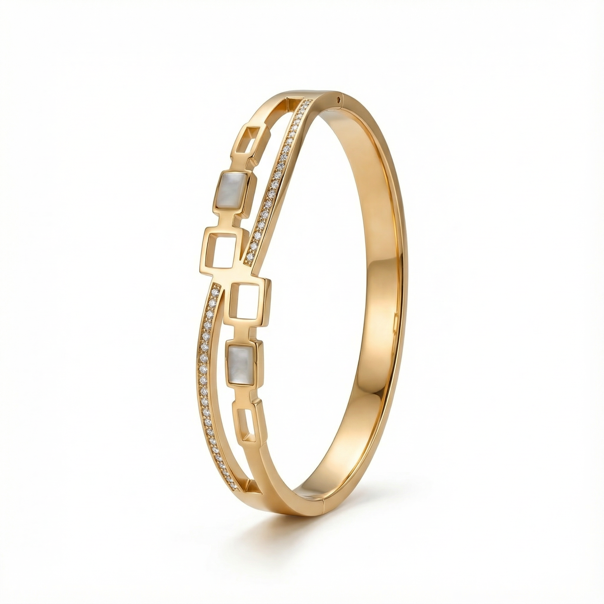 Crystal Link Luxe 18 Carat Gold Finished PVD Coated Anti-Tarnish Bracelet