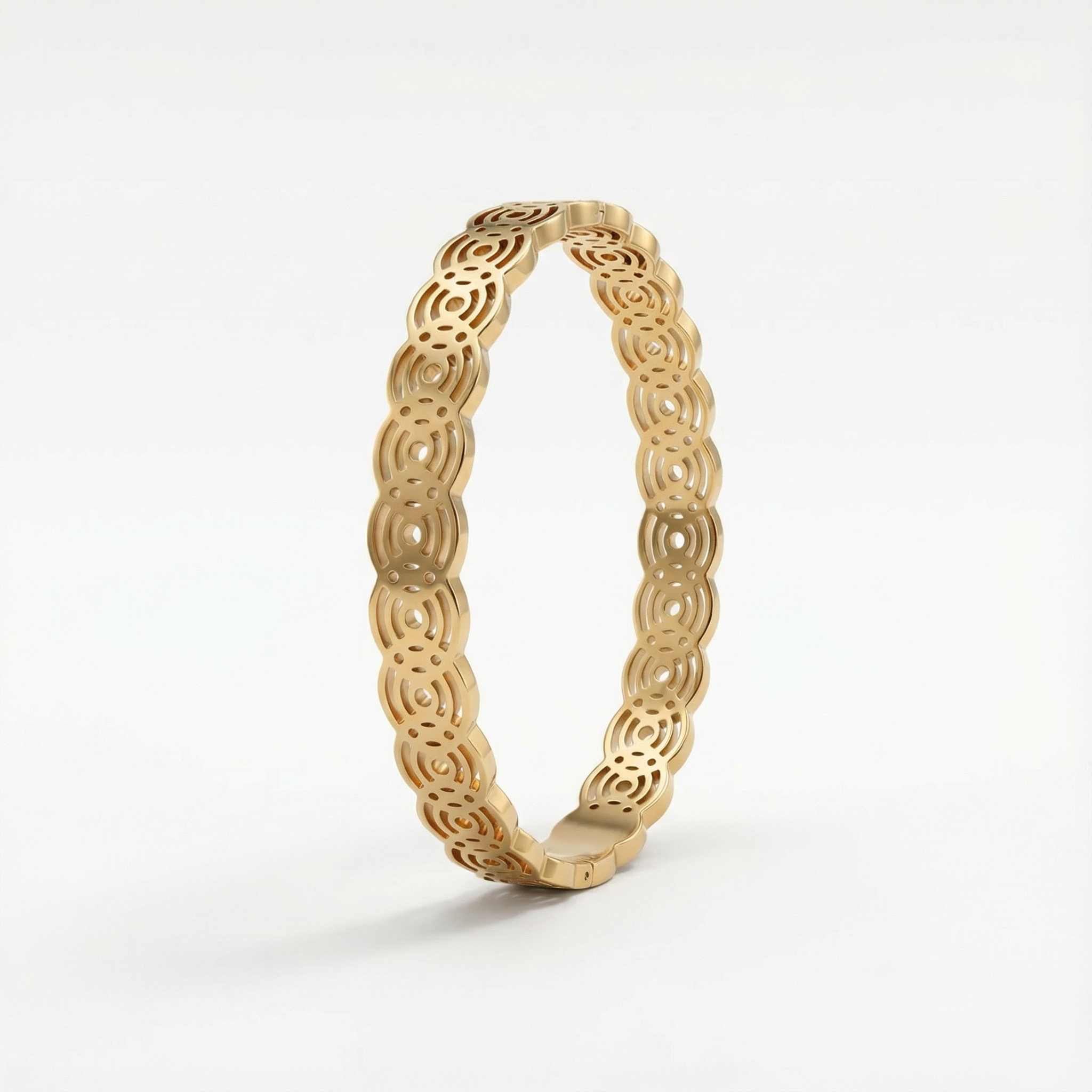Golden Wave Filigree 18 Carat Gold Finished PVD Coated Anti-Tarnish Bracelet