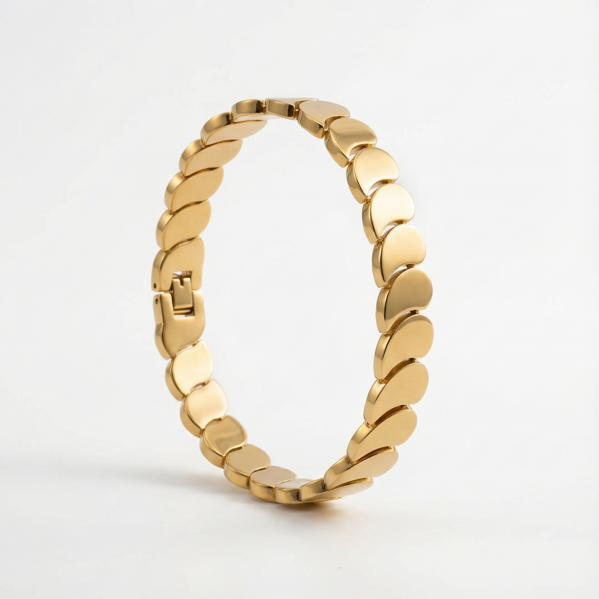 Golden Petal Link 18 Carat Gold Finished PVD Coated Anti-Tarnish Bracelet