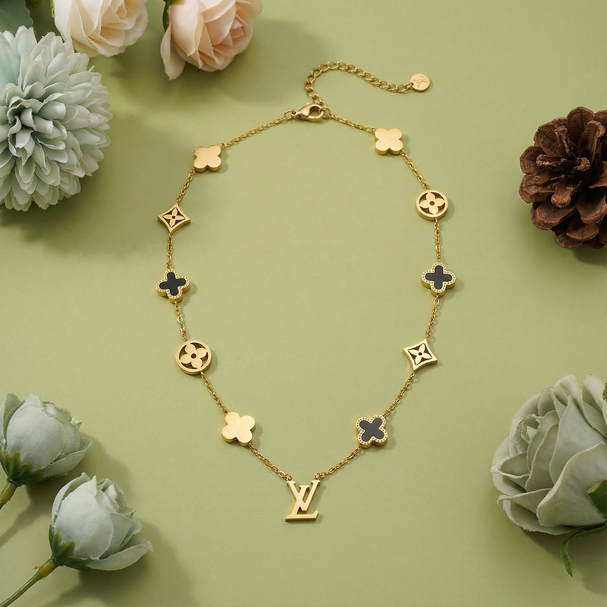 Golden Icon Charm 18 Carat Gold Finished PVD Coated Anti-Tarnish Necklace